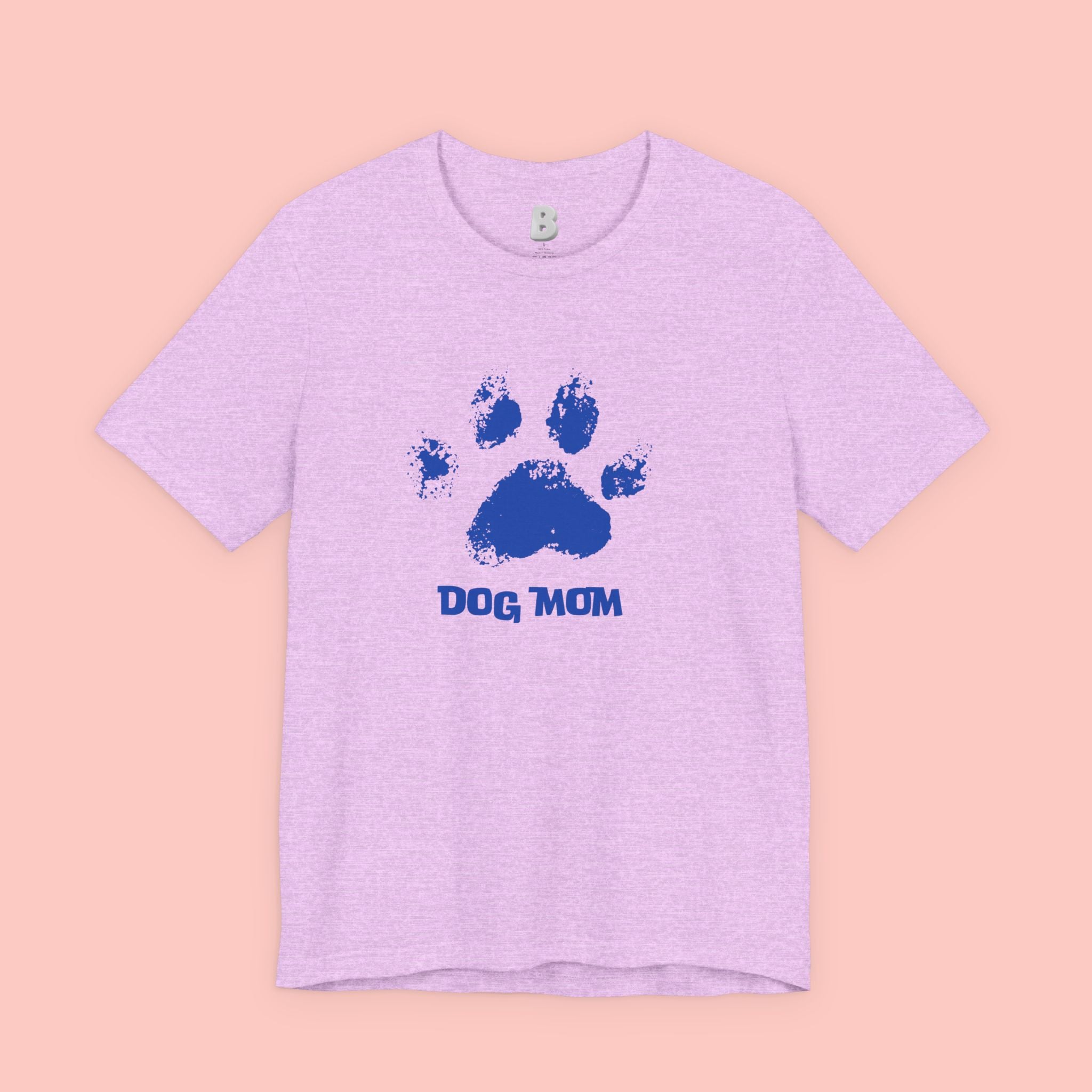 Dog Mom Paw Print T-Shirt — Distressed Blue Design