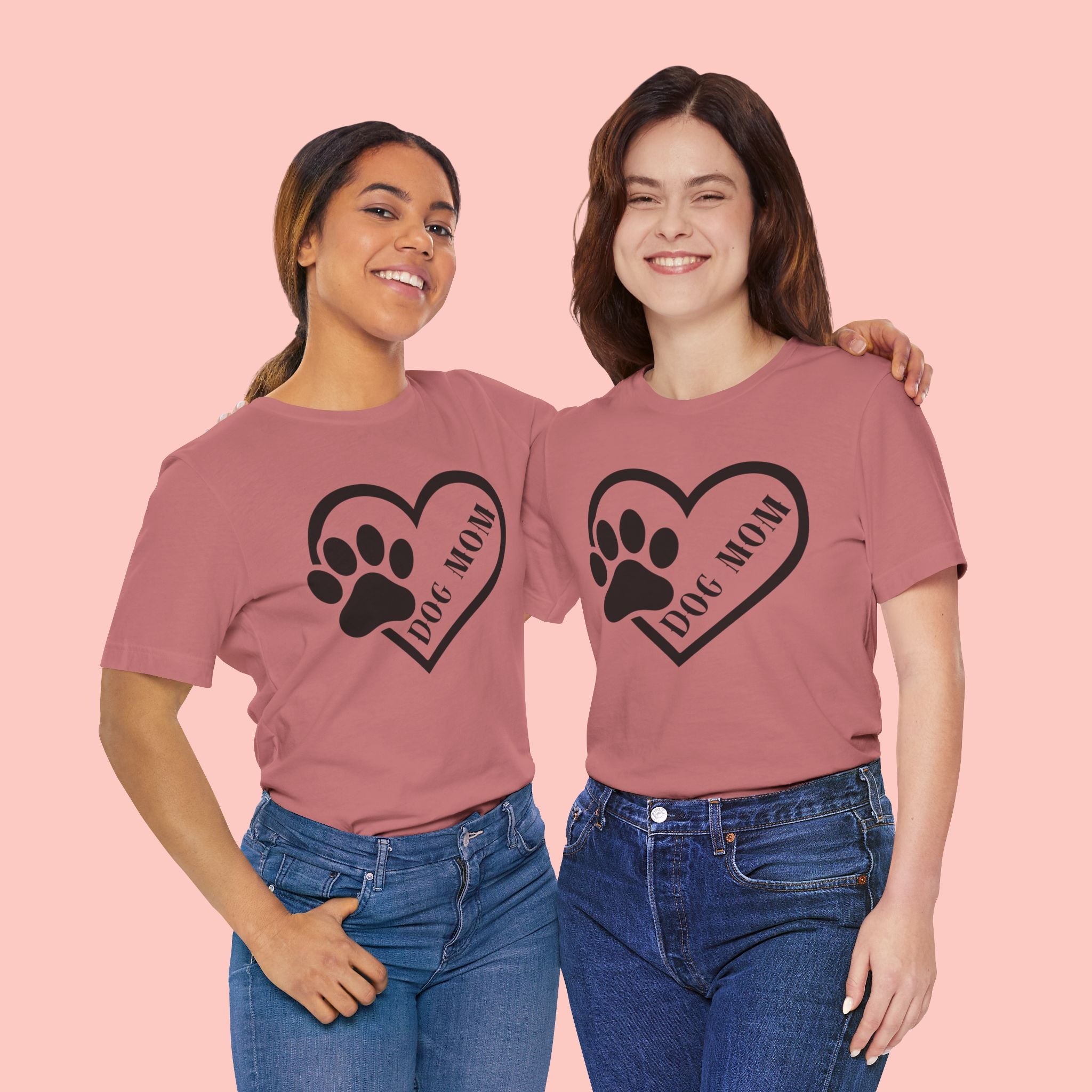 Dog Mom Heart Paw T-Shirt