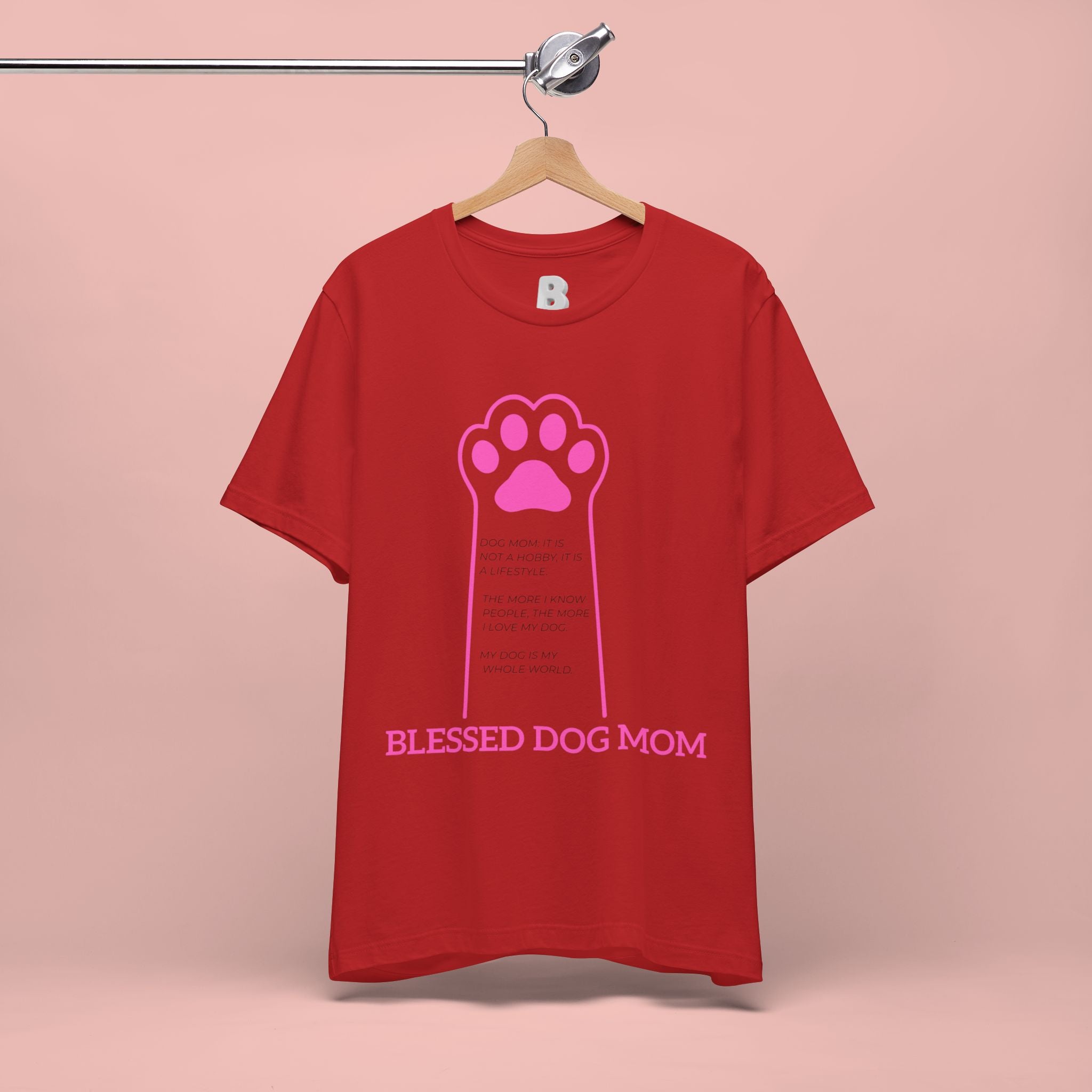 Blessed Dog Mom T-Shirt — Pink Paw Graphic Tee