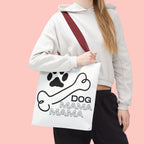 Dog Mama Tote Bag — Paw Print & Bone Graphic Canvas Shopper