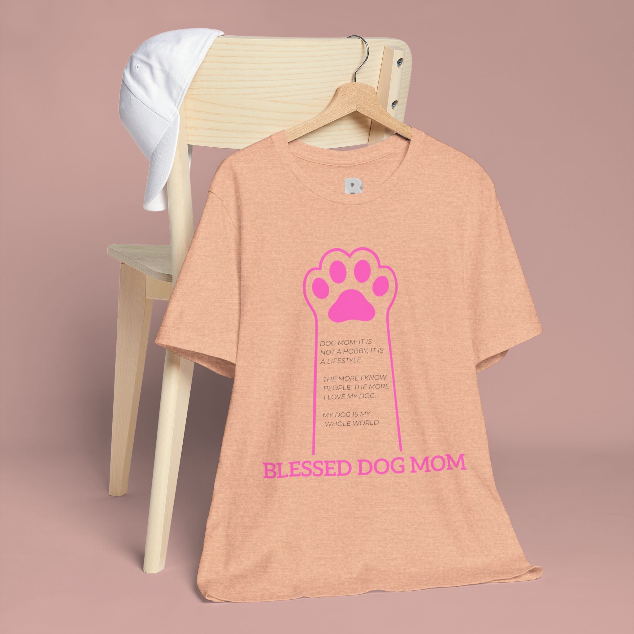 Blessed Dog Mom T-Shirt — Pink Paw Graphic Tee