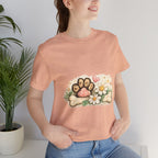 Dog Paw Floral T-Shirt — Cute Paw Print, Bone & Daisies Tee