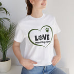 Dog Mom Love T-Shirt — "LOVE Proud Dog Mom" Heart Paw Tee