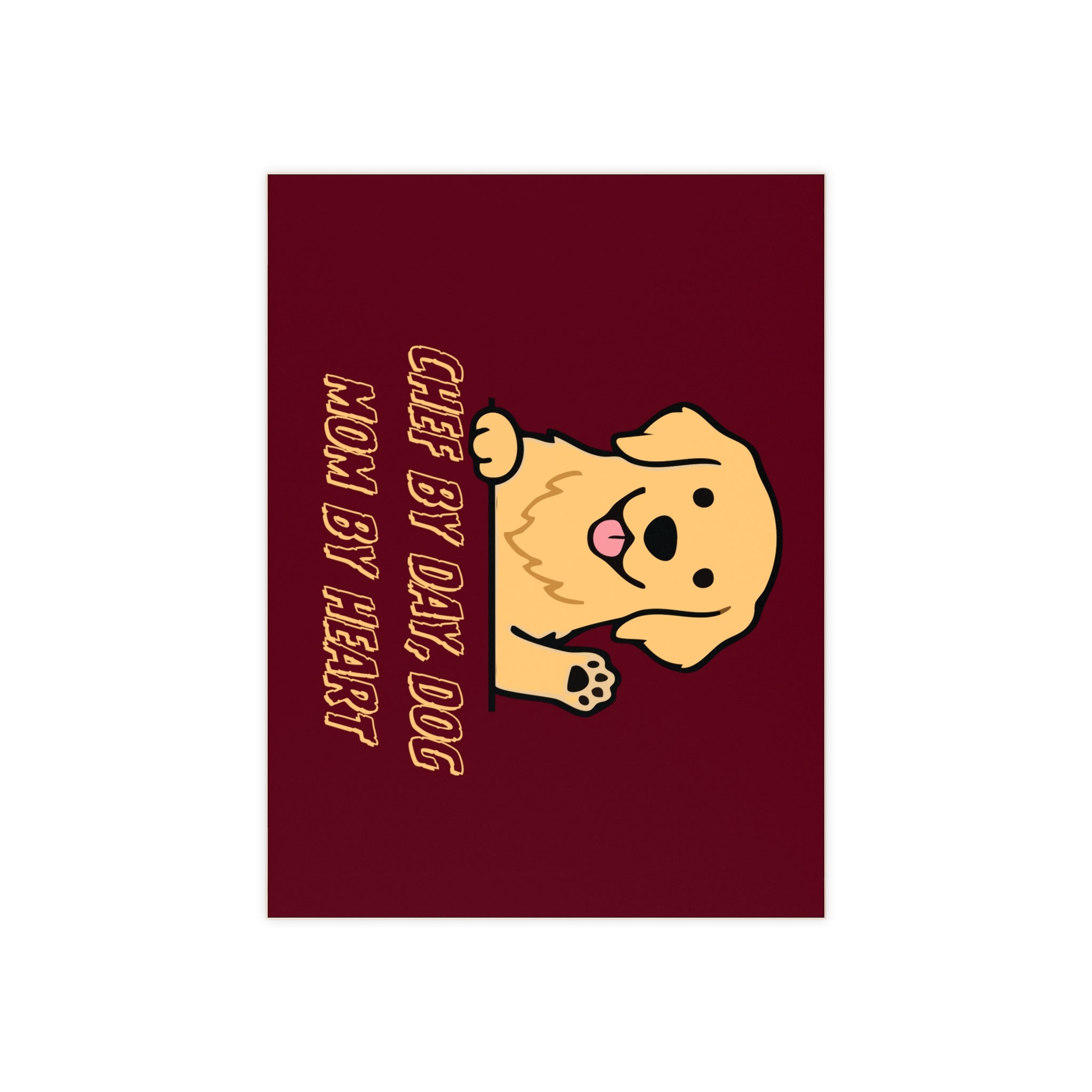 Ceramic Photo Tile — "Chef by Day, Dog Mom by Heart" Cute Golden Retriever Gift