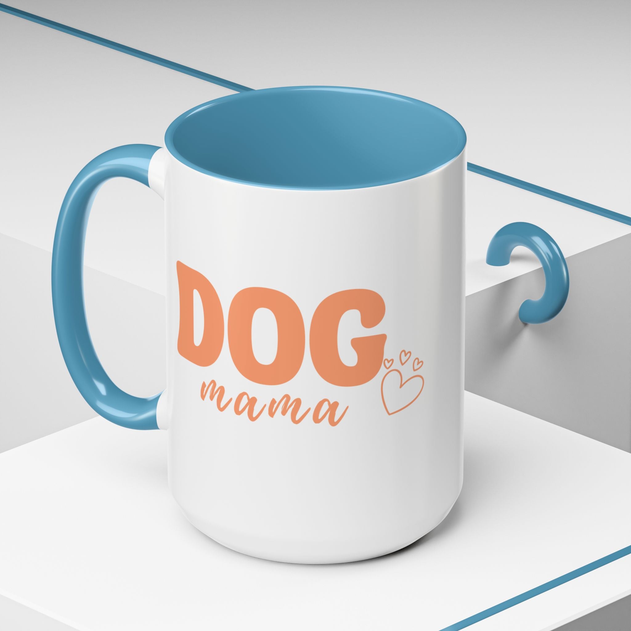 Dog Mama Coffee Mug — Cute Heart Accent Ceramic Mug (11/15 oz)