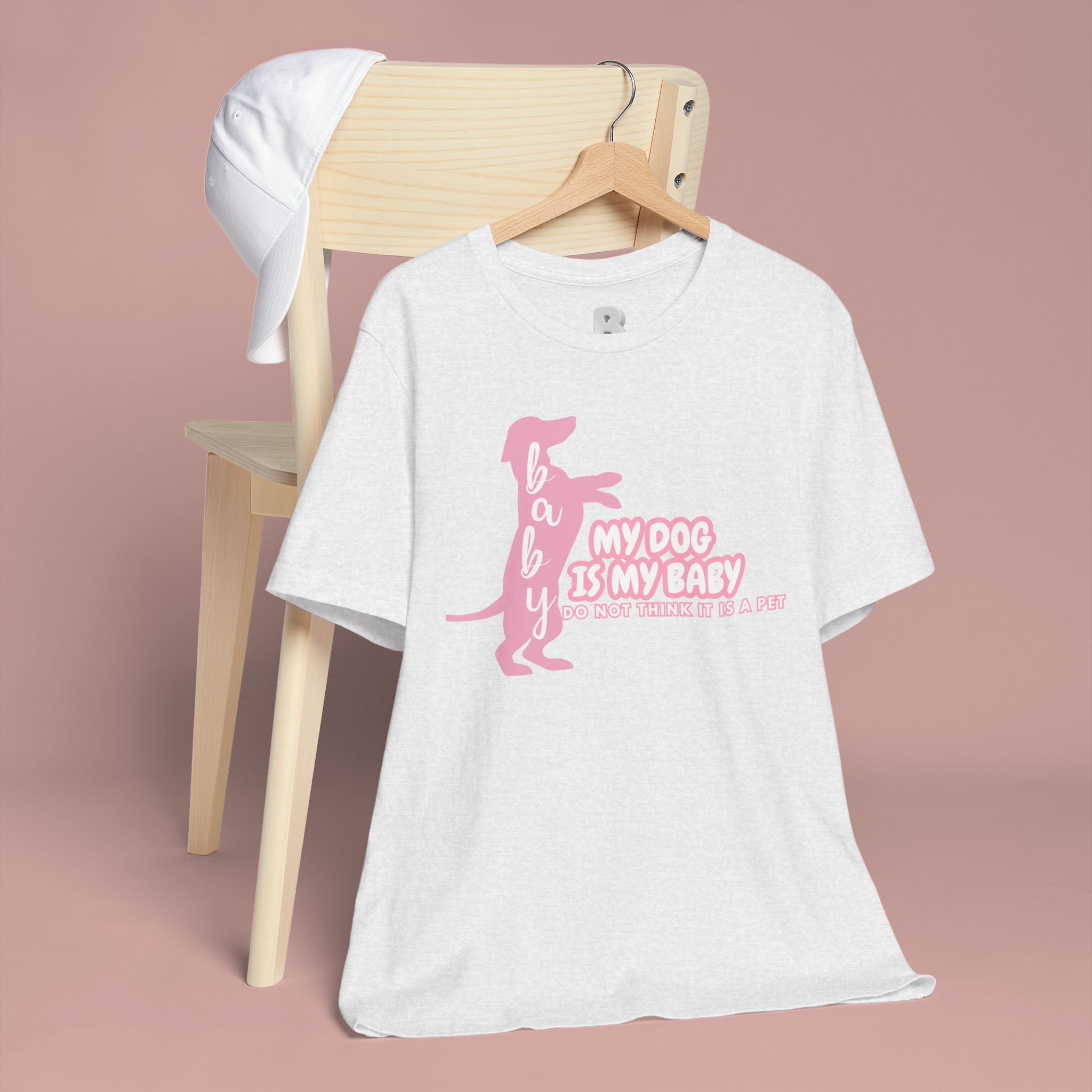 T-Shirt — "My Dog Is My Baby" Pink Dachshund Tee