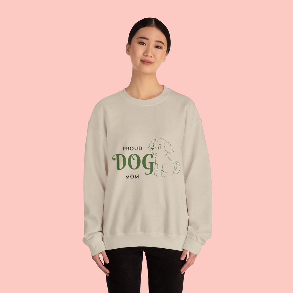Proud Dog Mom Sweatshirt – Cute Dog Outline Crewneck for Pet Lovers