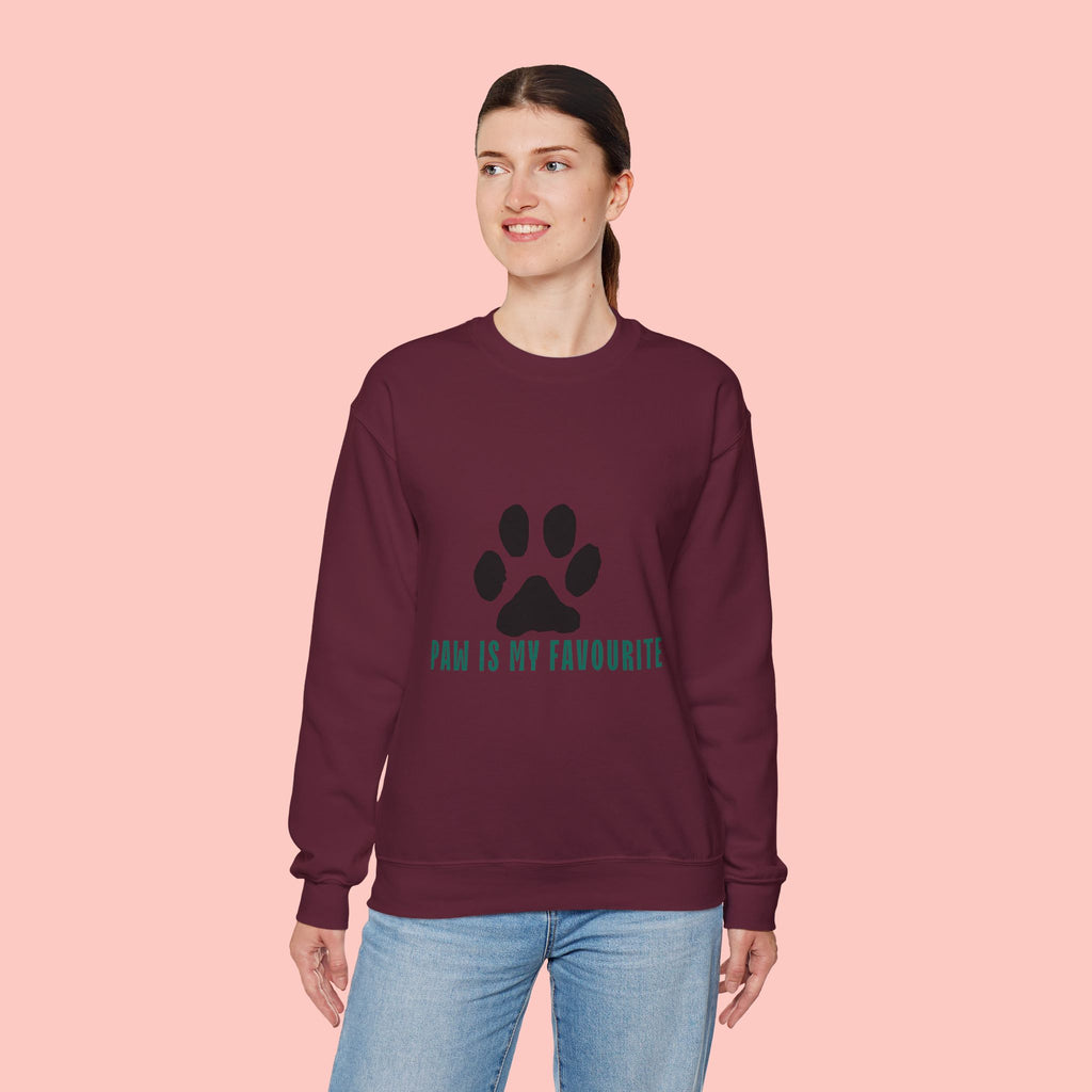 Paw Is My Favourite Sweatshirt – Cute Paw Print Crewneck for Dog & Cat Lovers