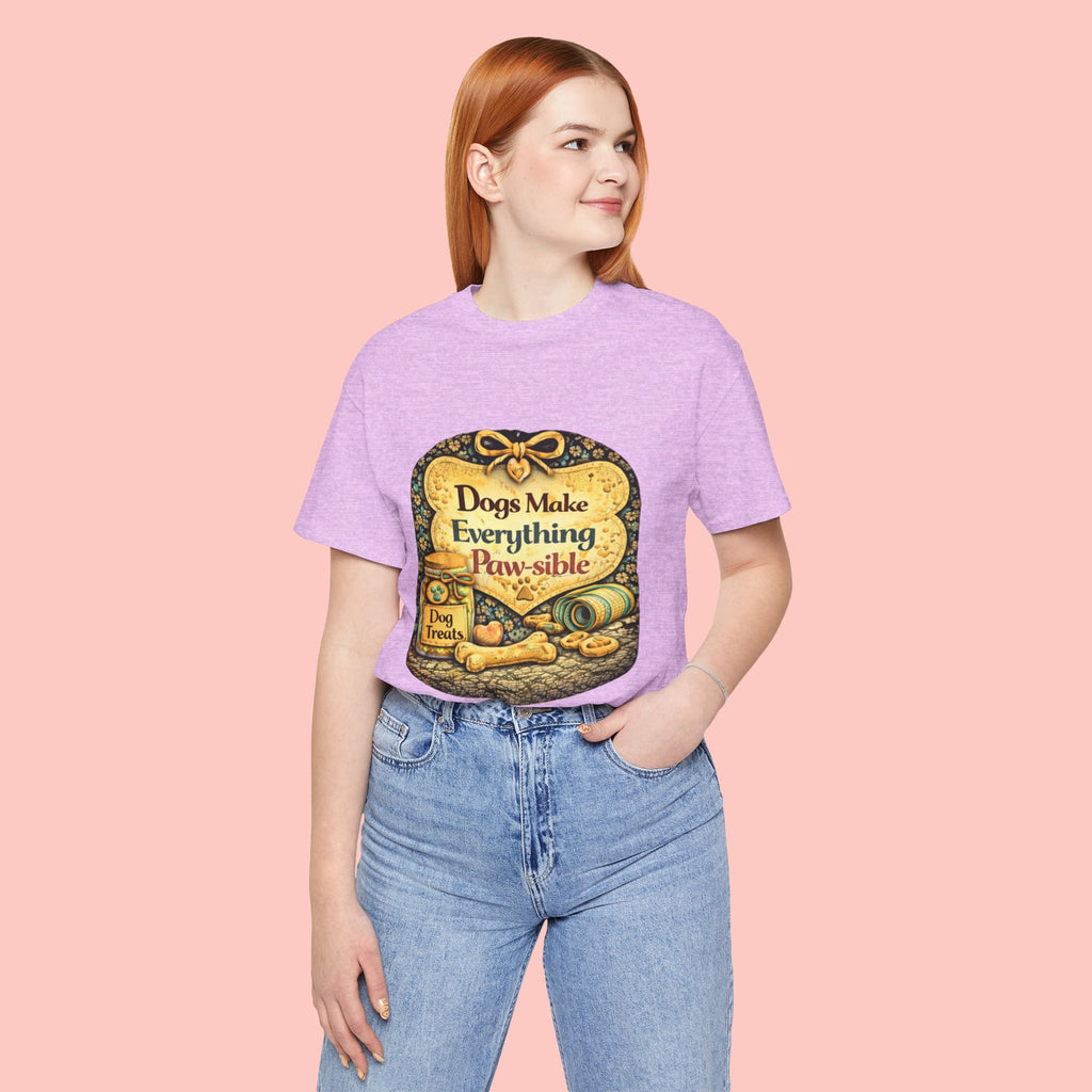 Dog Lover T‑Shirt – "Dogs Make Everything Paw‑sible" Vintage Pet Rescue Tee