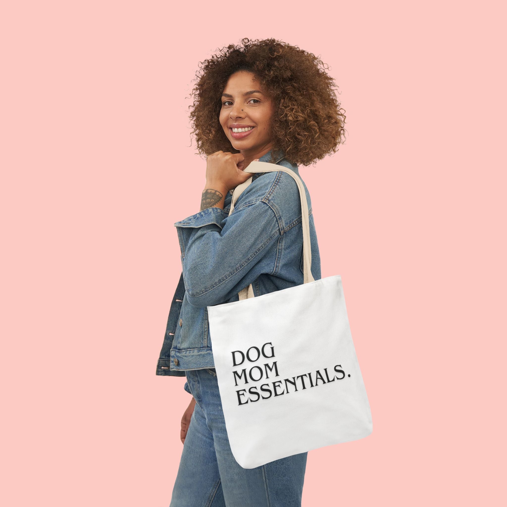 Dog Mom Essentials Canvas Tote — Funny Dog Mom Gift Tote Bag
