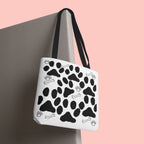 Dalmatian Paw Print Tote Bag — Dog Bones & Paw Pattern AOP Tote
