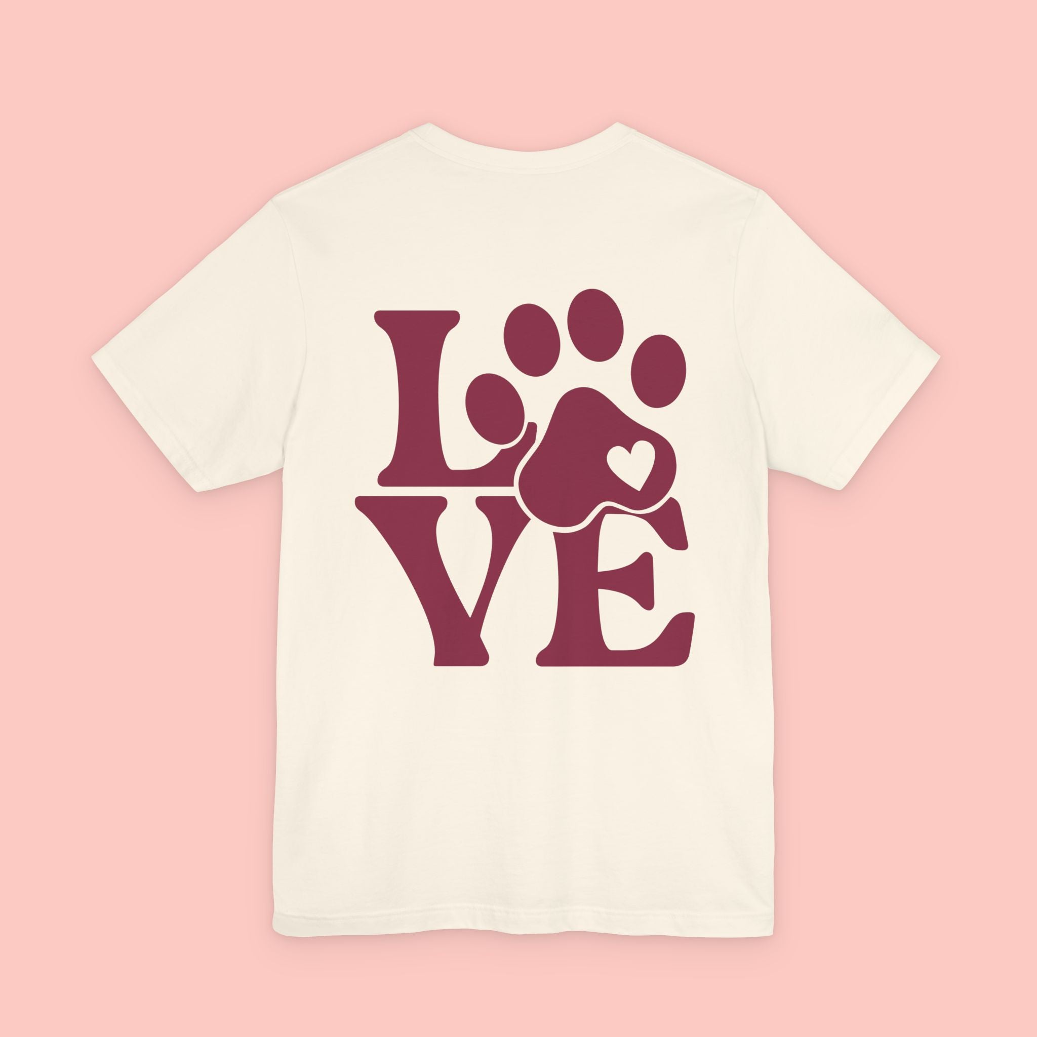 Dog Paw "LOVE" Tee - Pet Lover Graphic T-Shirt