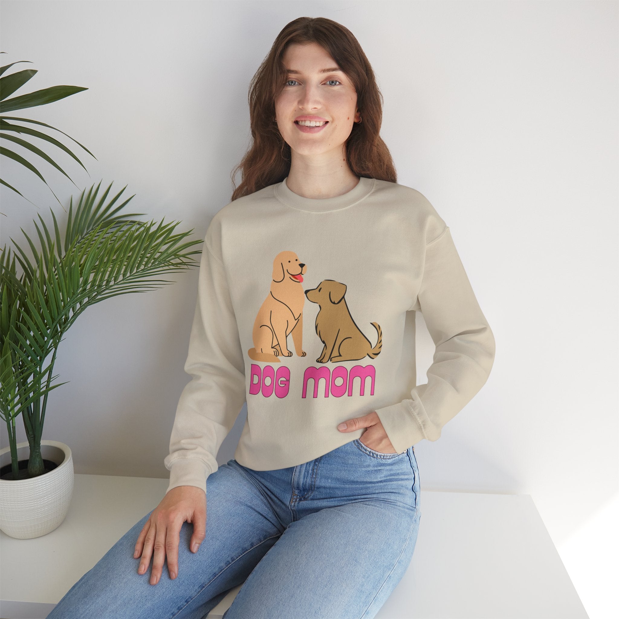 Dog Mom Sweatshirt — Cute Cartoon Dogs "Dog Mom" Crewneck