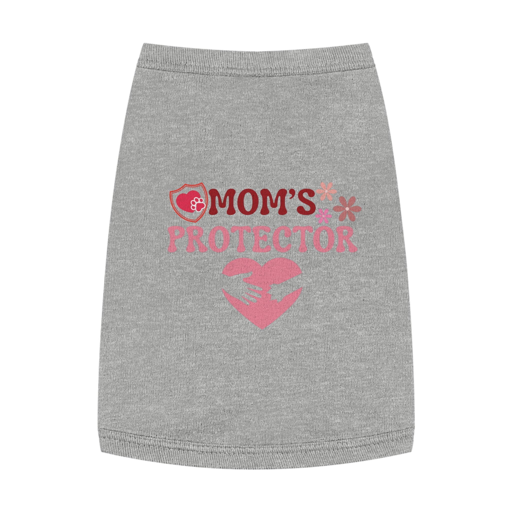 Mom’s Protector Pet Tank Top – Cute Pink Heart Dog Shirt for Mother's Day