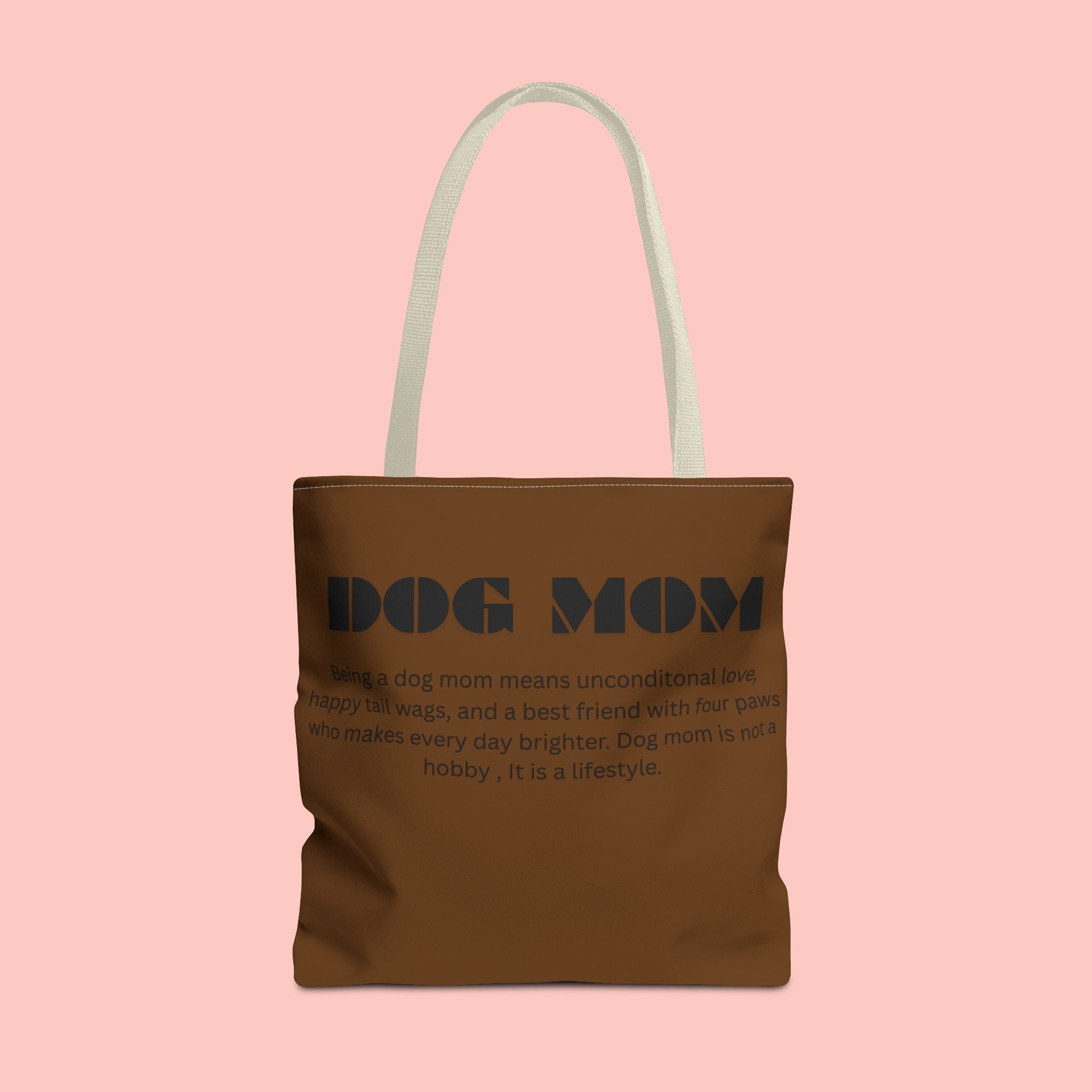 Dog Mom Tote Bag - 'Dog Mom' Printed Canvas Carryall, Gift for Dog Lovers