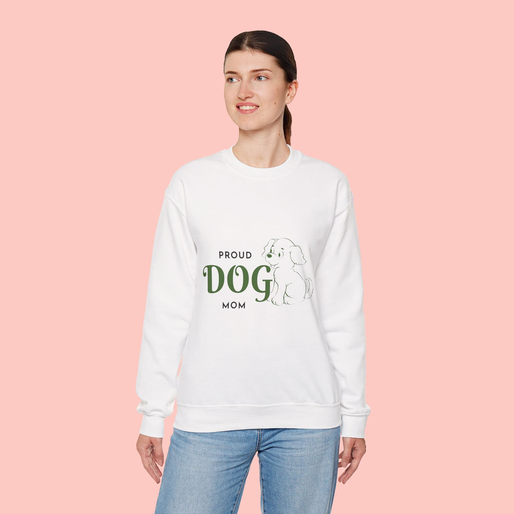 Proud Dog Mom Sweatshirt – Cute Dog Outline Crewneck for Pet Lovers
