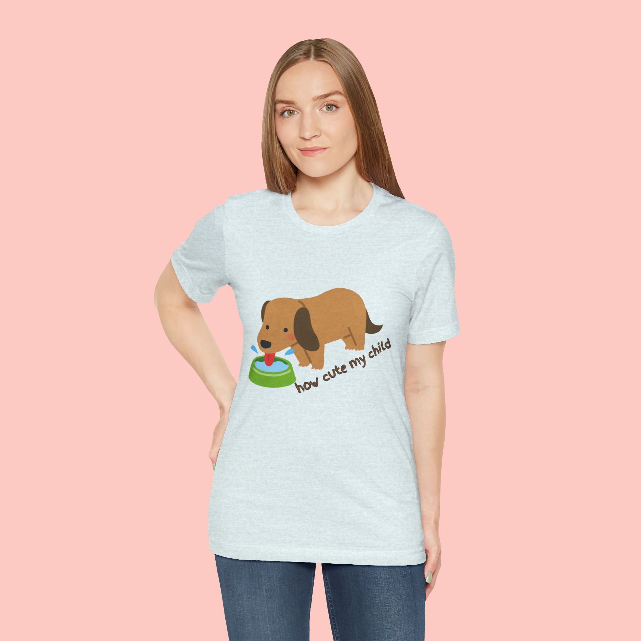 Dog T-Shirt — Cute Dachshund "how cute my child" Graphic Tee
