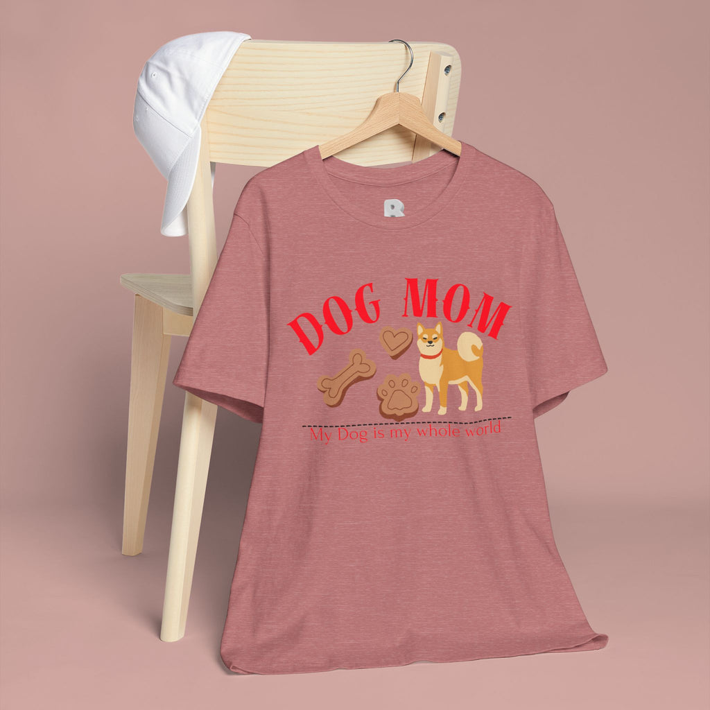 Dog Mom T-Shirt — Cute Shiba & Treats “My Dog Is My Whole World” Tee