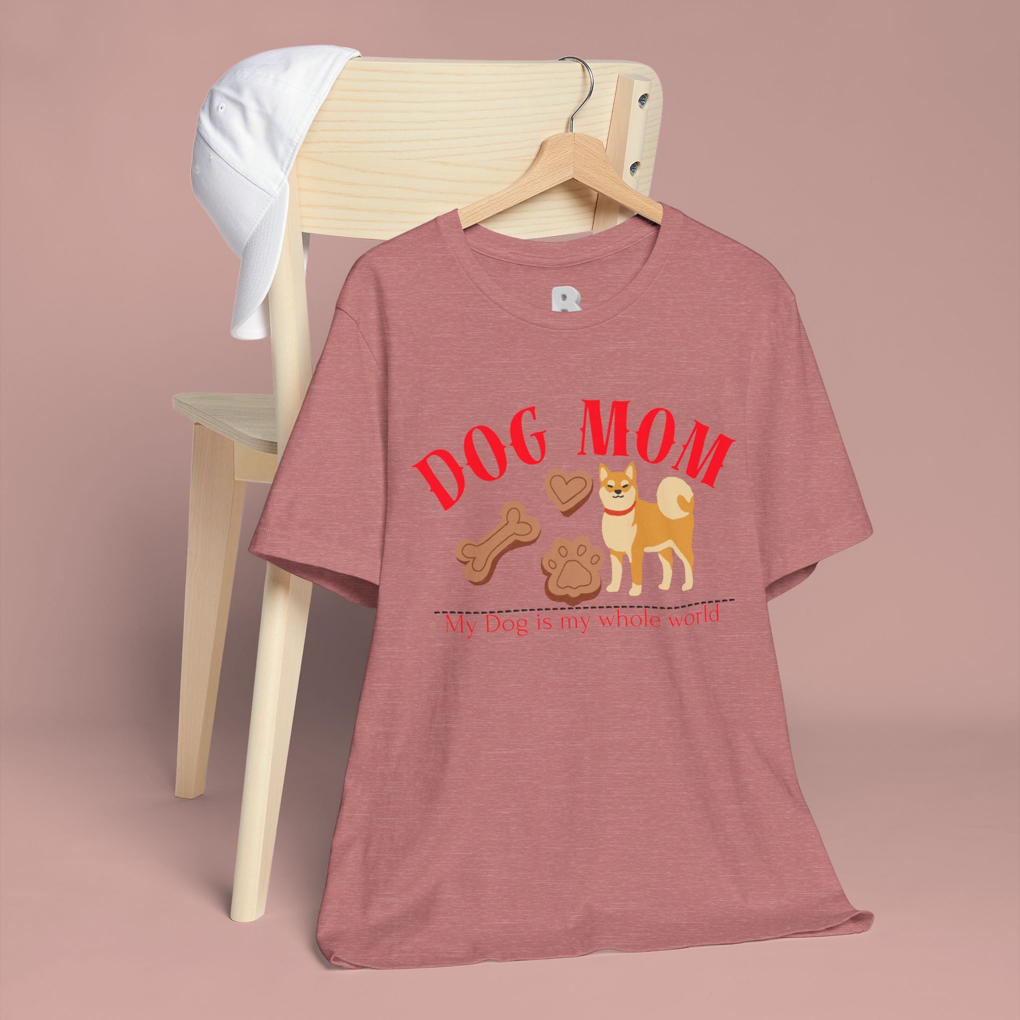 Dog Mom T-Shirt — Cute Shiba & Treats “My Dog Is My Whole World” Tee