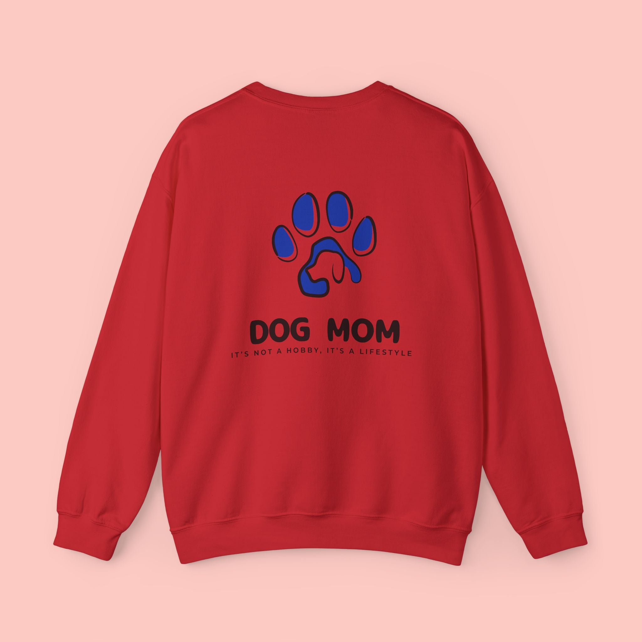 Dog Mom Crewneck Sweatshirt — Blue Paw Graphic