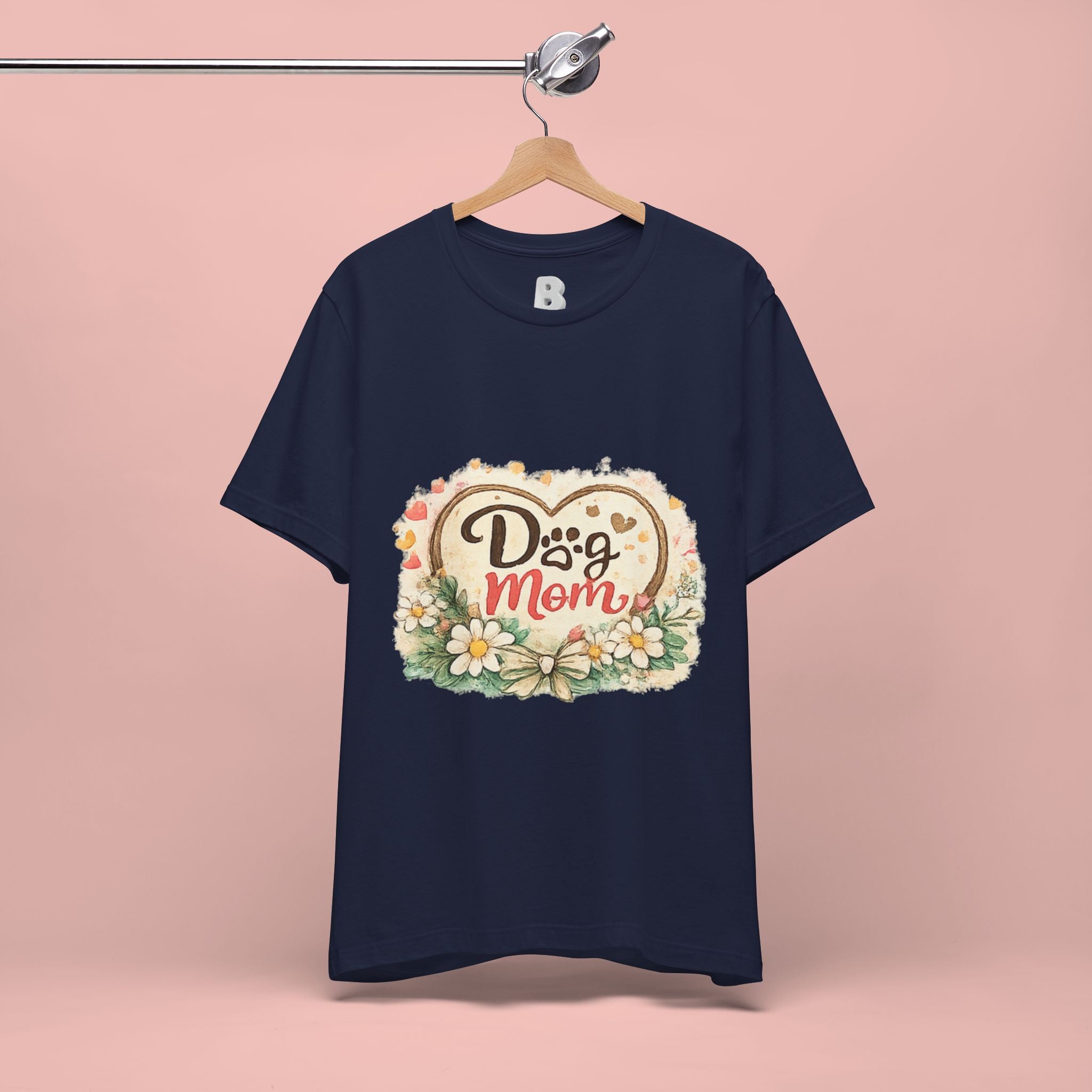 Dog Mom T-Shirt – Floral Paw Heart Graphic Tee