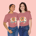 Dog Mom T-Shirt – Cute Golden Retriever Design with Hearts & Paw Prints