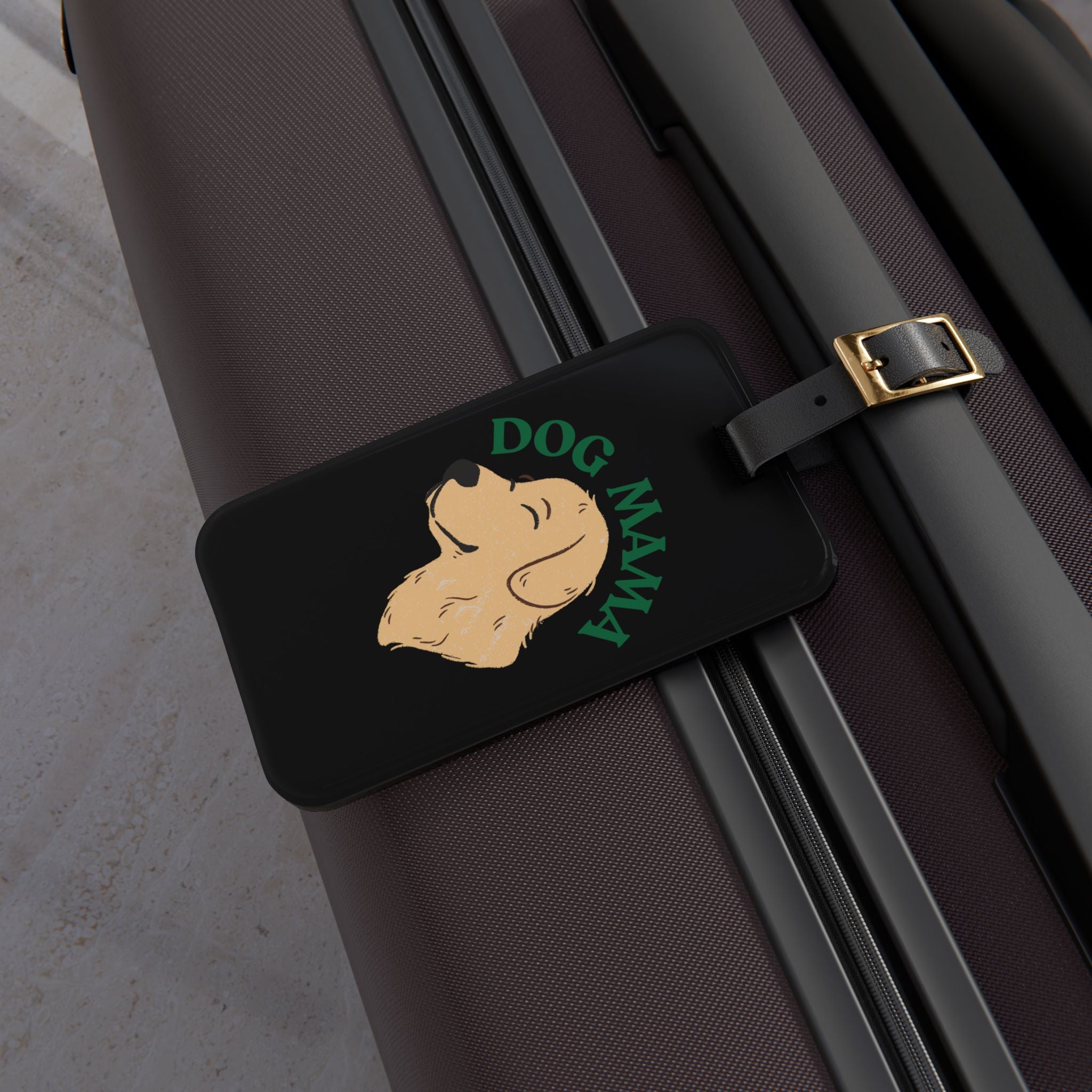 Dog Mama Luggage Tag – Cute Golden Retriever ID Tag for Dog Lovers