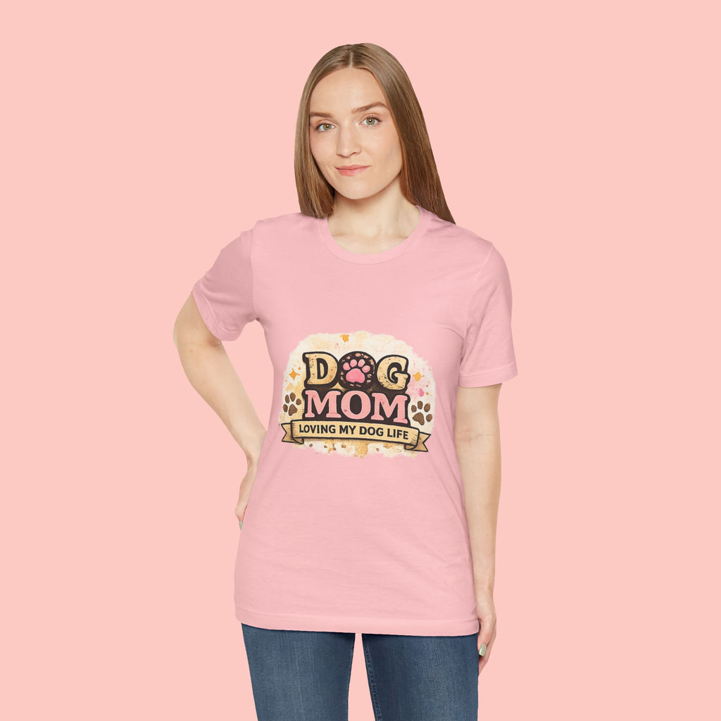 Dog Mom T-Shirt – "Loving My Dog Life" Cute Paw Print Tee for Pet Moms