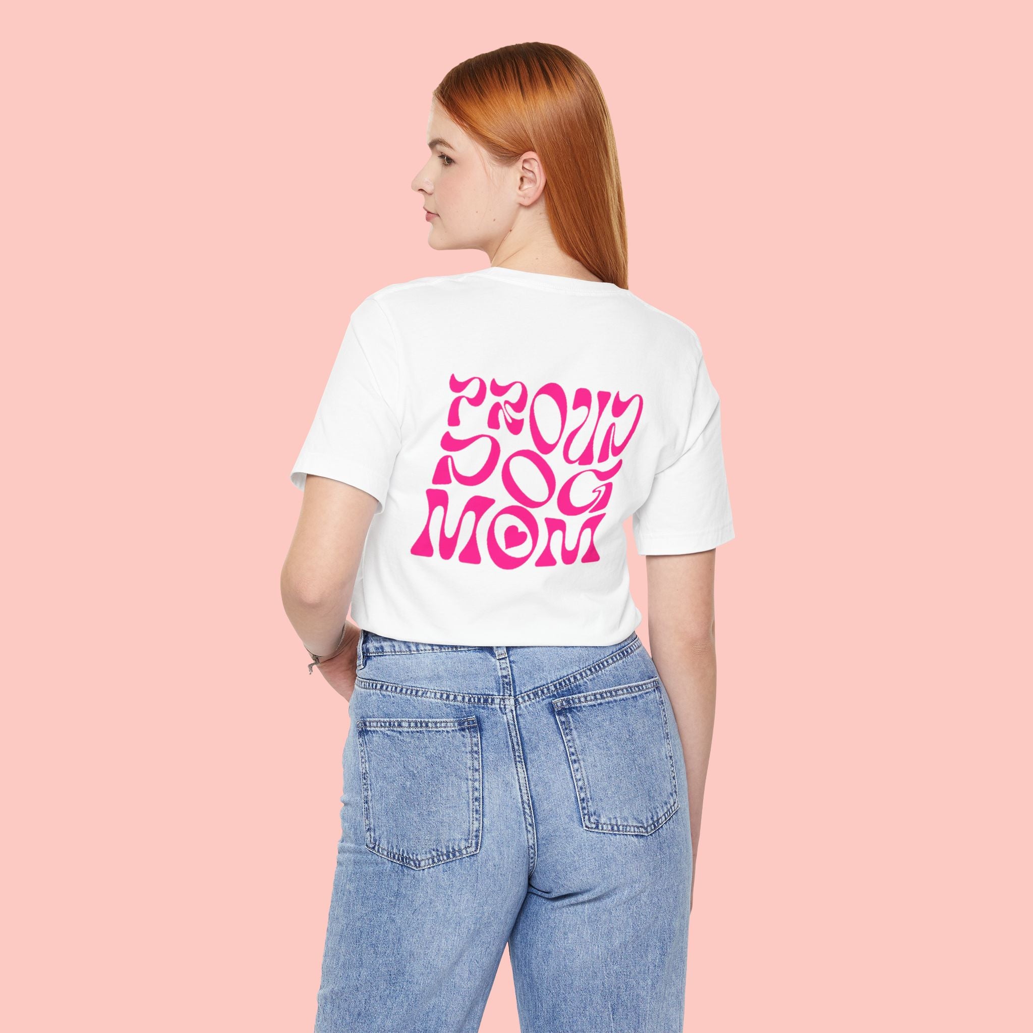 Proud Dog Mom T-Shirt — Retro Pink Graphic Tee for Pet Lovers