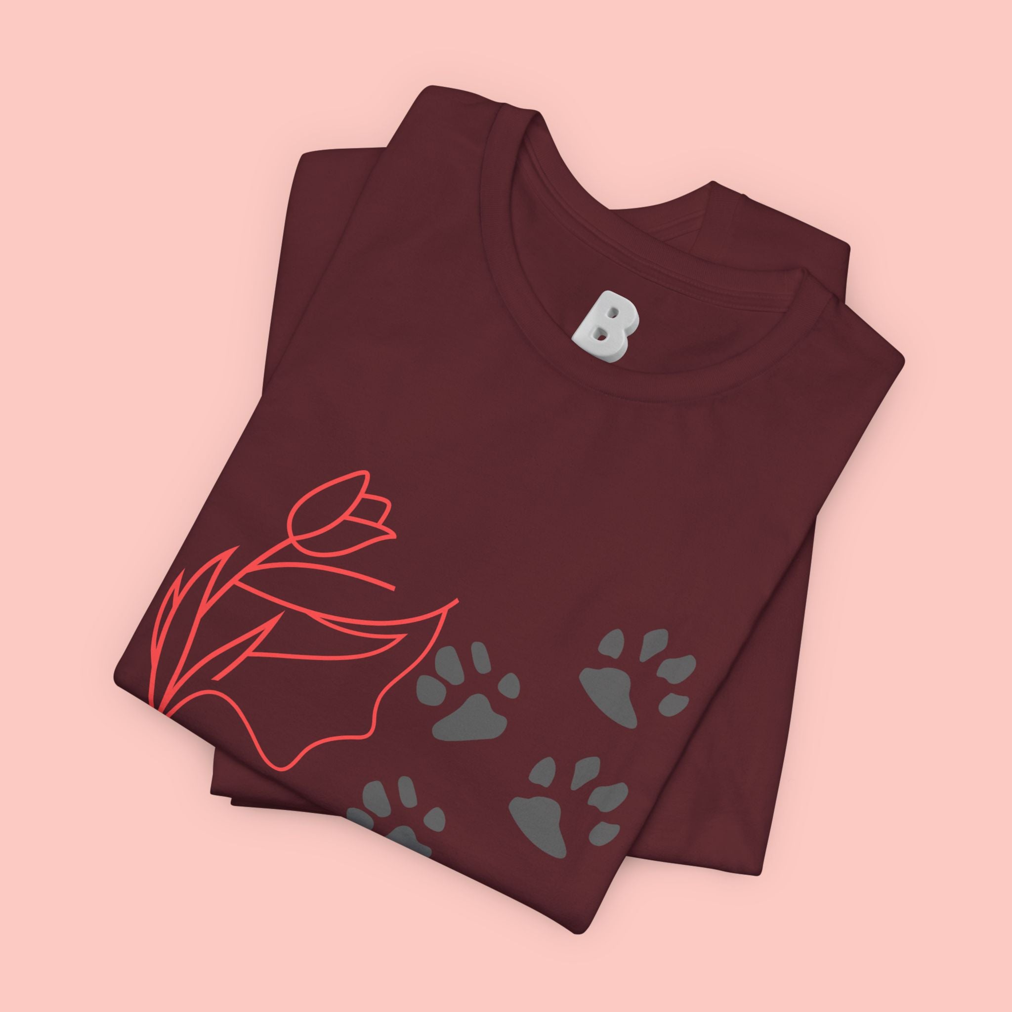 Dog Cuddle Tee – "Would Rather Cuddle My Dog" Paw Print Floral T-Shirt