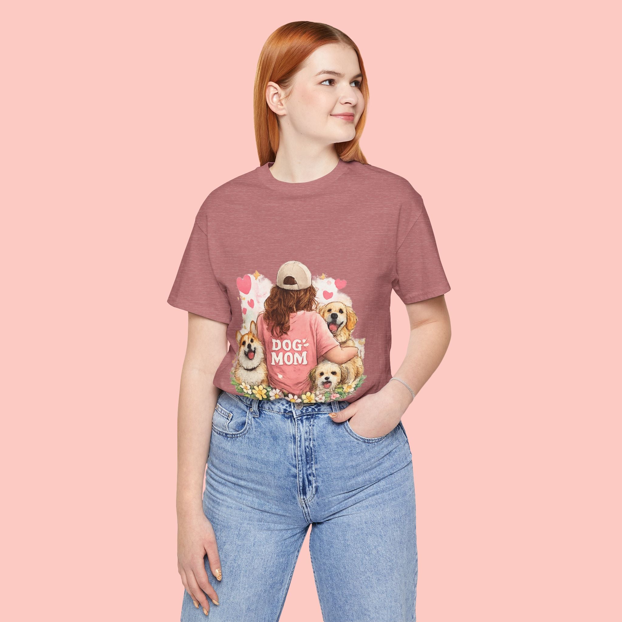 Dog Mom T-Shirt - Cute Woman with Dogs Graphic Tee