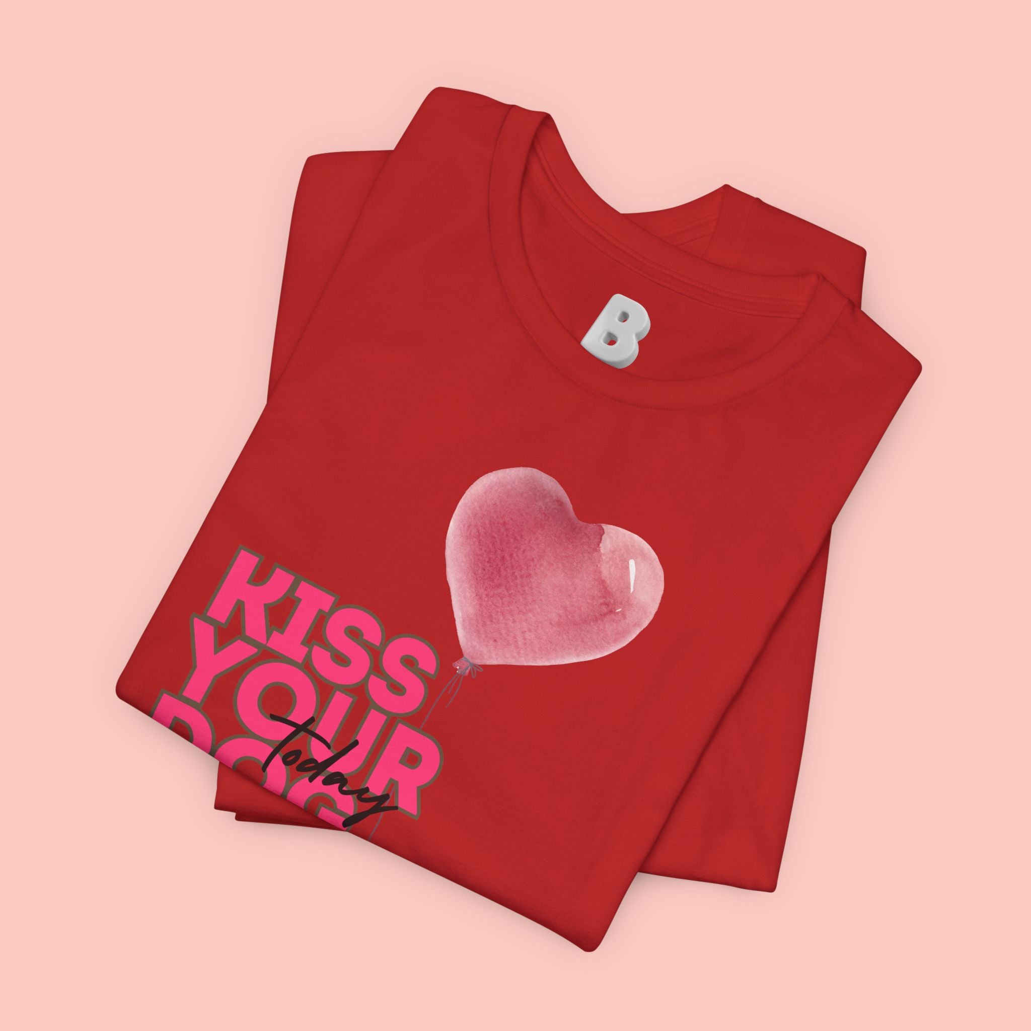 Kiss Your Dog T-Shirt — Cute Corgi with Heart Balloon Pet Lover Tee