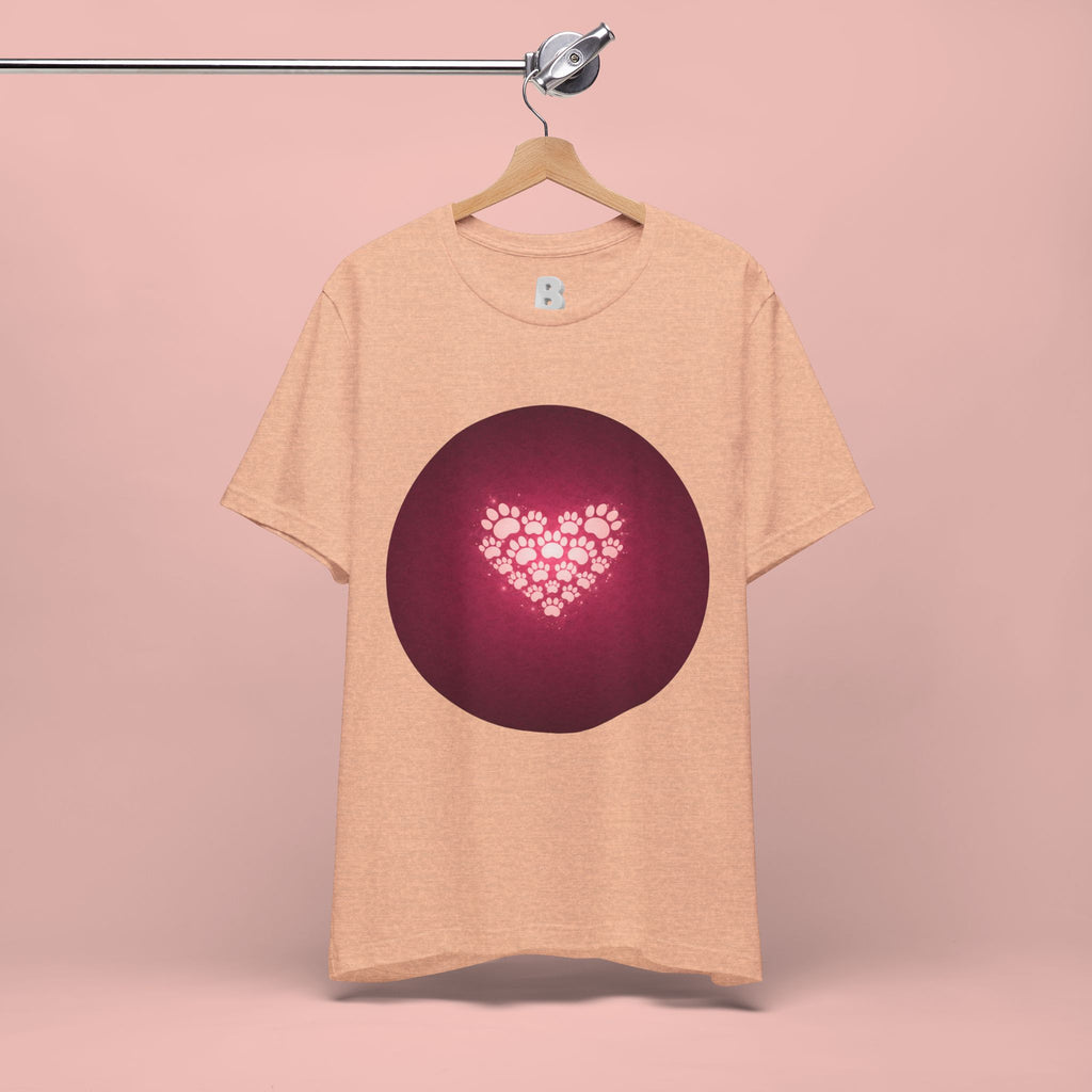 Paw Print Heart T‑Shirt — Cute Pet Lover Tee