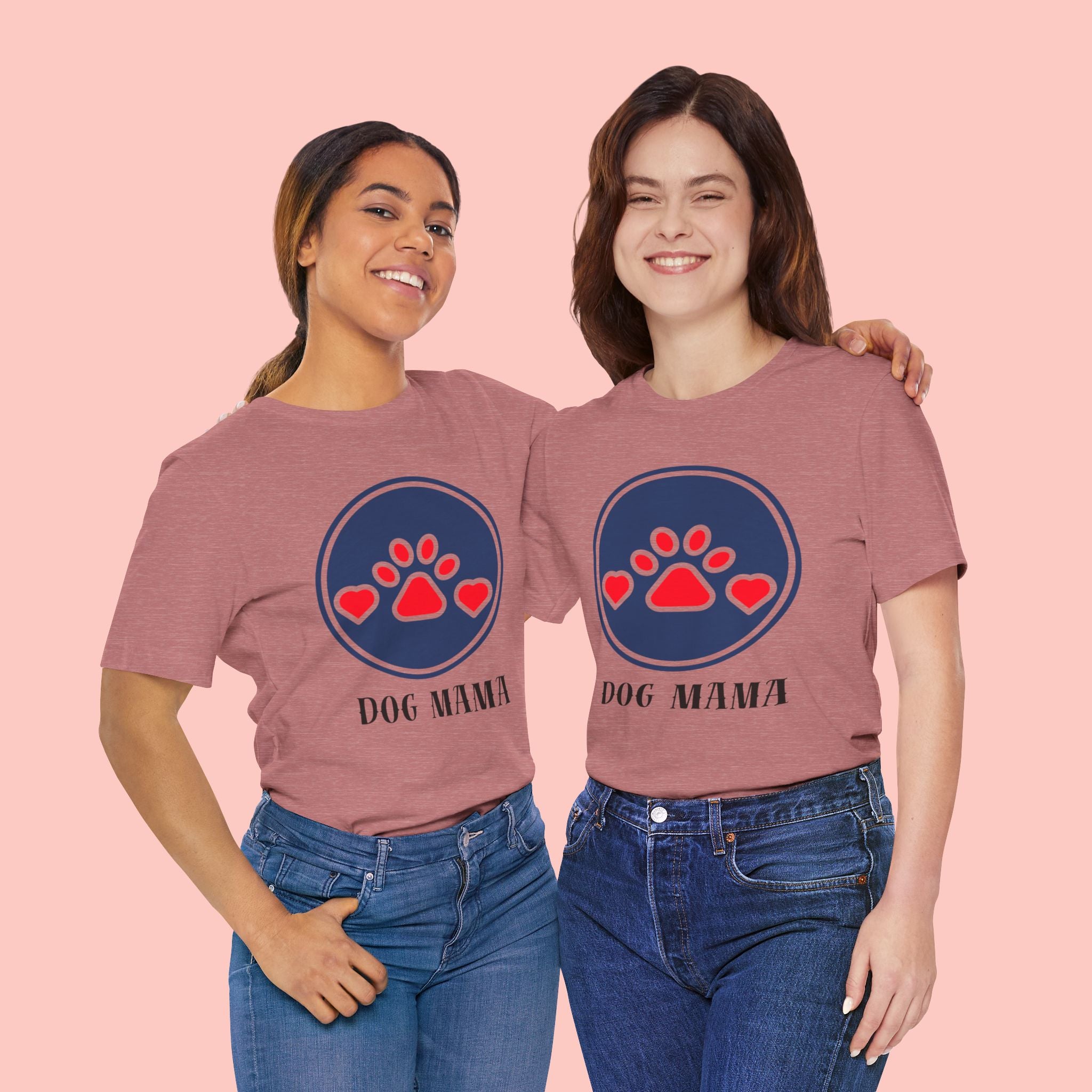 Dog Mama T-Shirt — Cute Paw & Heart Graphic Tee for Dog Lovers