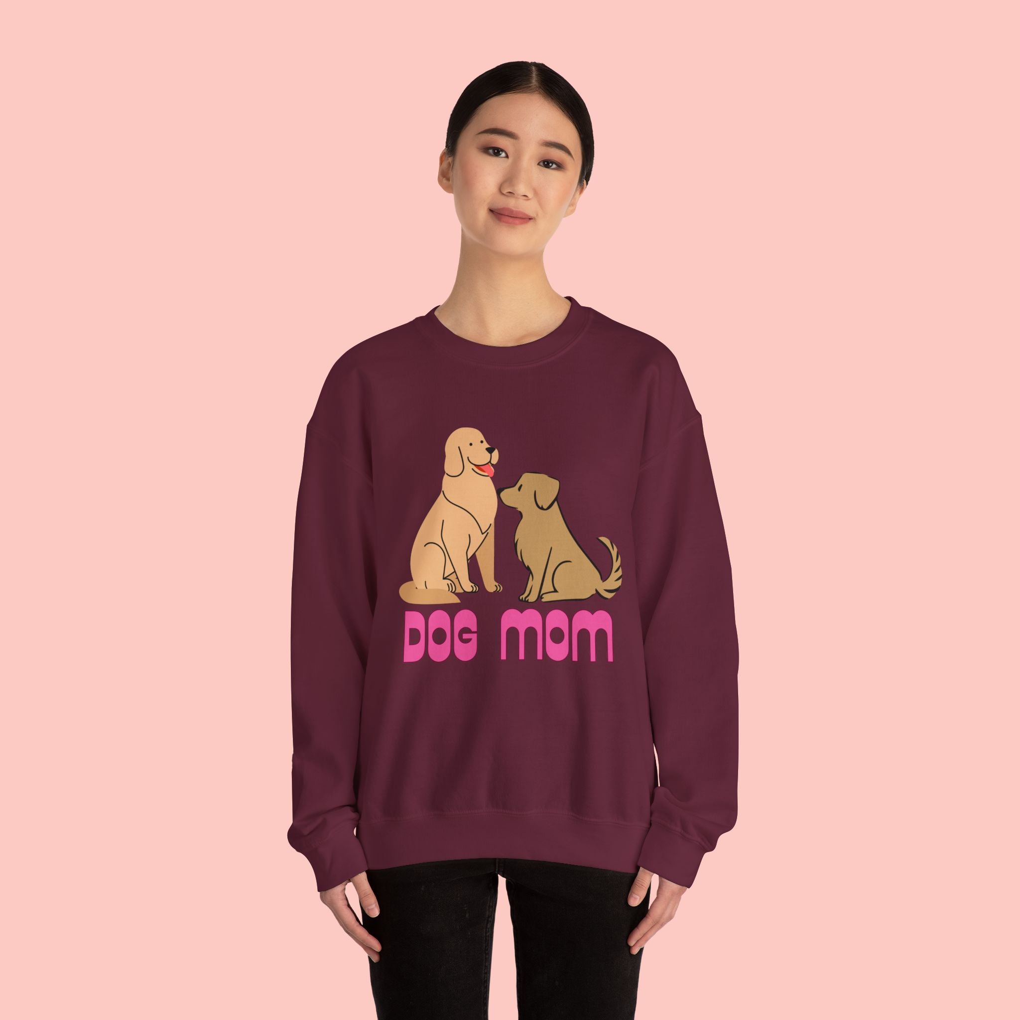 Dog Mom Sweatshirt — Cute Cartoon Dogs "Dog Mom" Crewneck