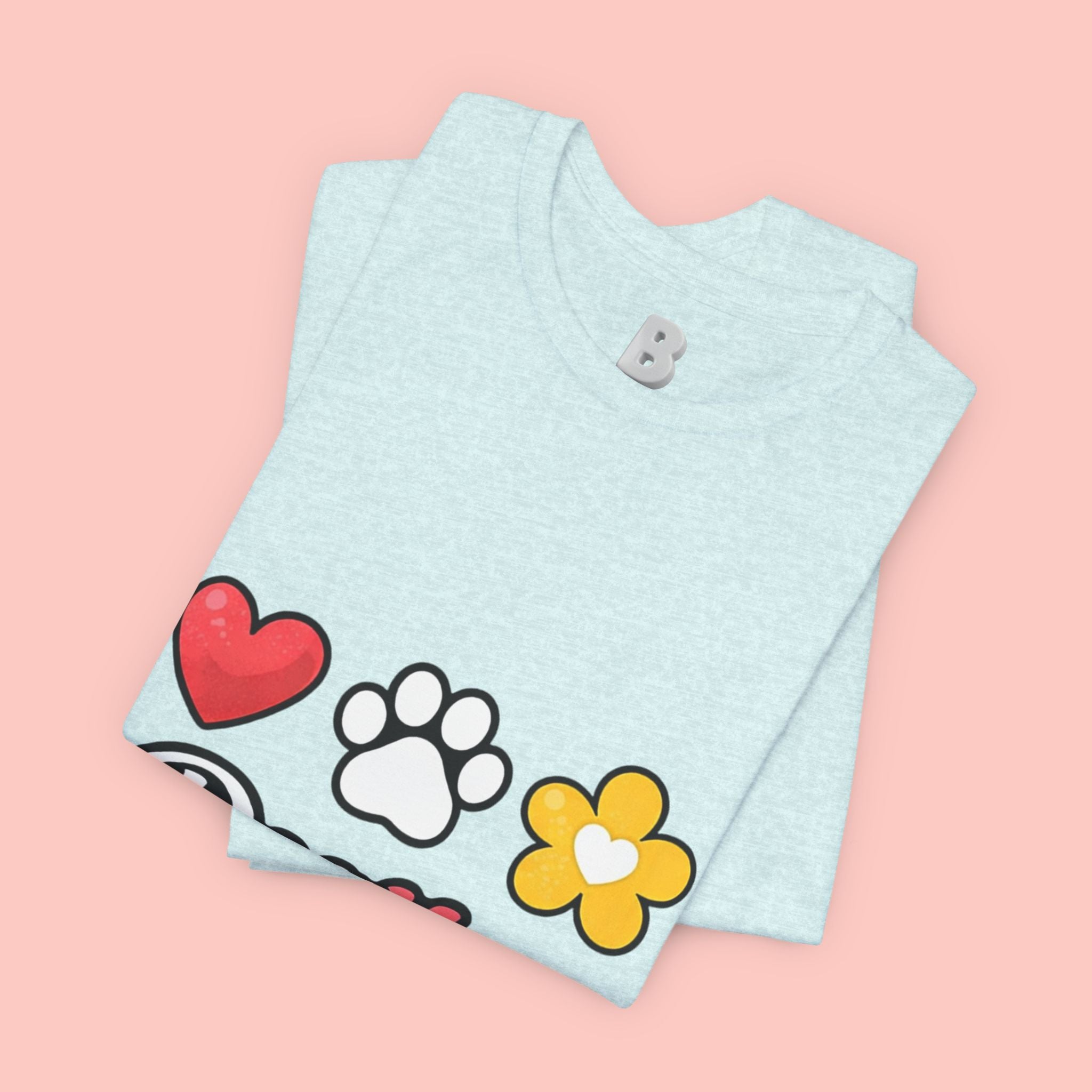 Dog Mom T-Shirt – Heart, Paw & Flower Graphic Tee