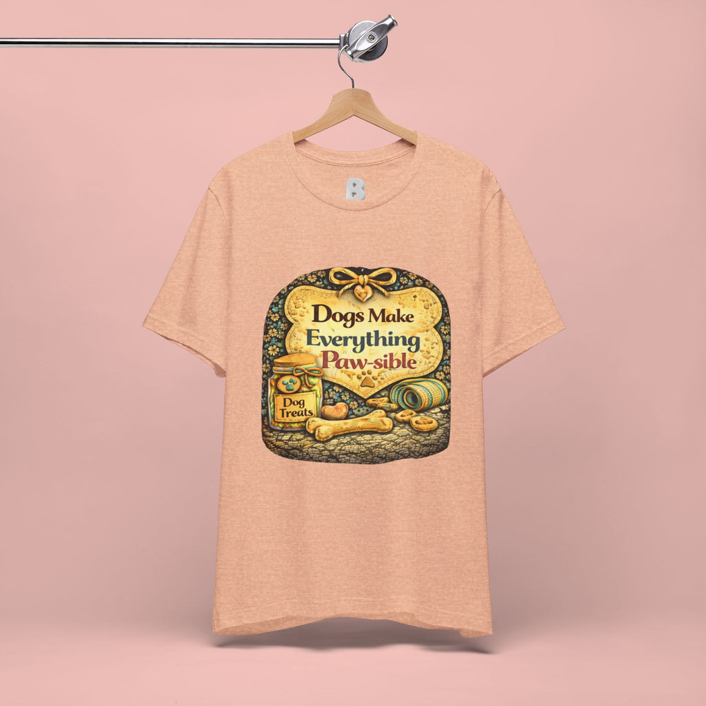 Dog Lover T‑Shirt – "Dogs Make Everything Paw‑sible" Vintage Pet Rescue Tee