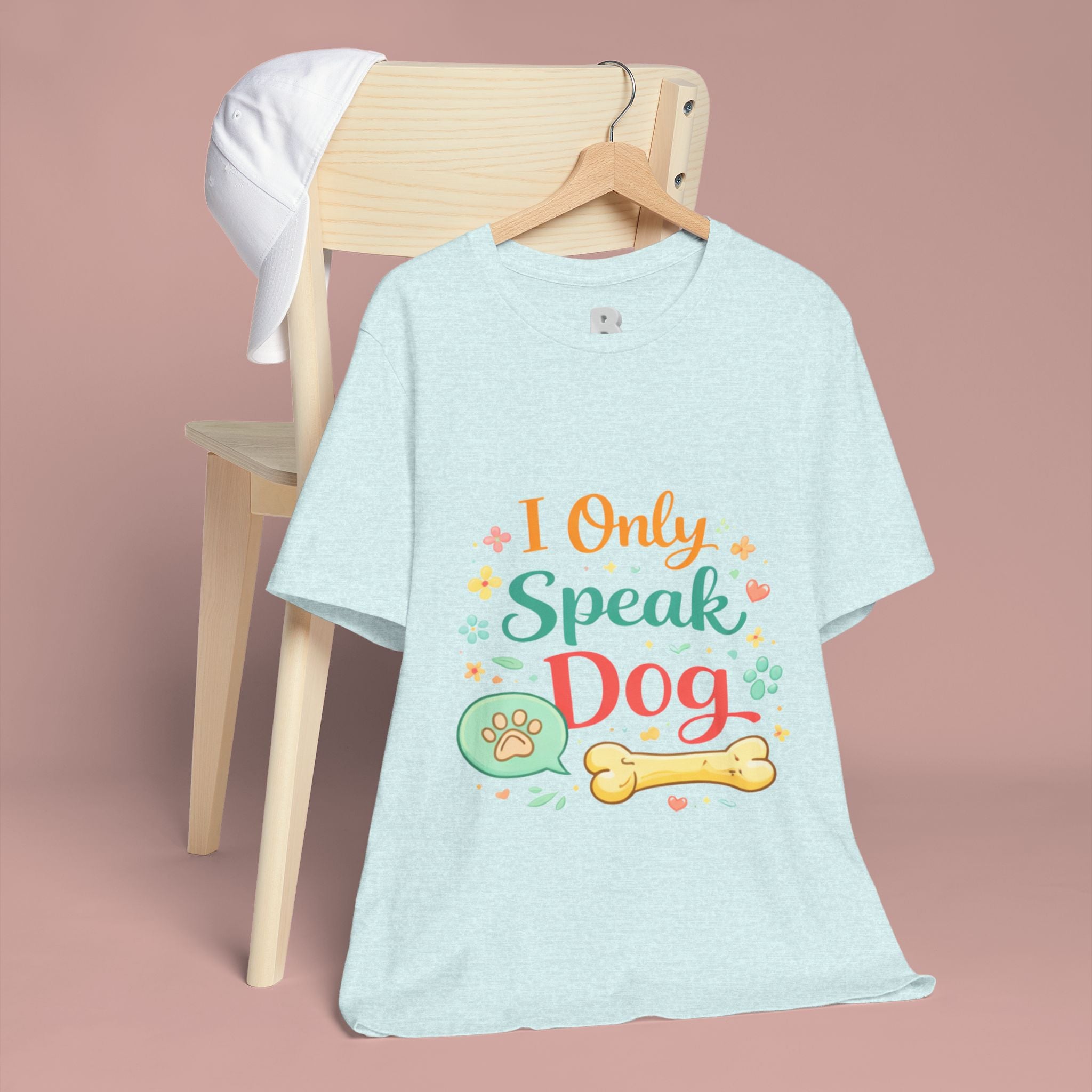 Dog Lover T‑Shirt – "I Only Speak Dog" Cute Paw & Bone Graphic Tee