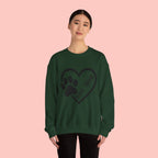 Dog Mom Heart Paw Crewneck Sweatshirt