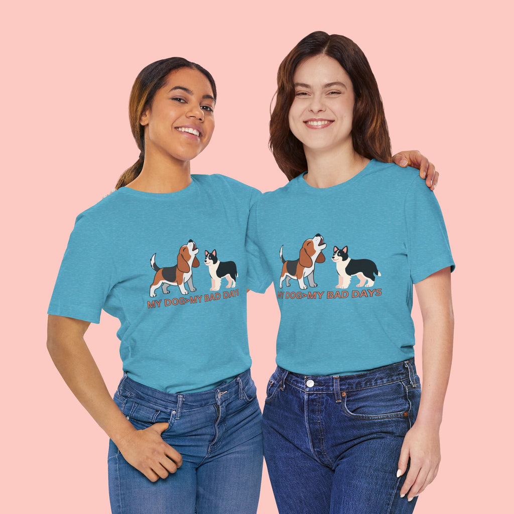 My Dog > My Bad Days T‑Shirt — Cute Beagle & Corgi Graphic Tee for Dog Lovers