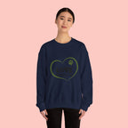 Dog Mom Heart Crewneck Sweatshirt — "LOVE Proud Dog Mom" Graphic