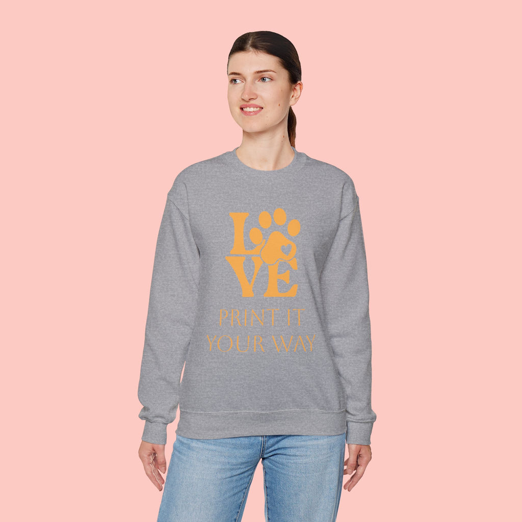 Love Paw Crewneck Sweatshirt — Pet Lover Graphic Sweatshirt