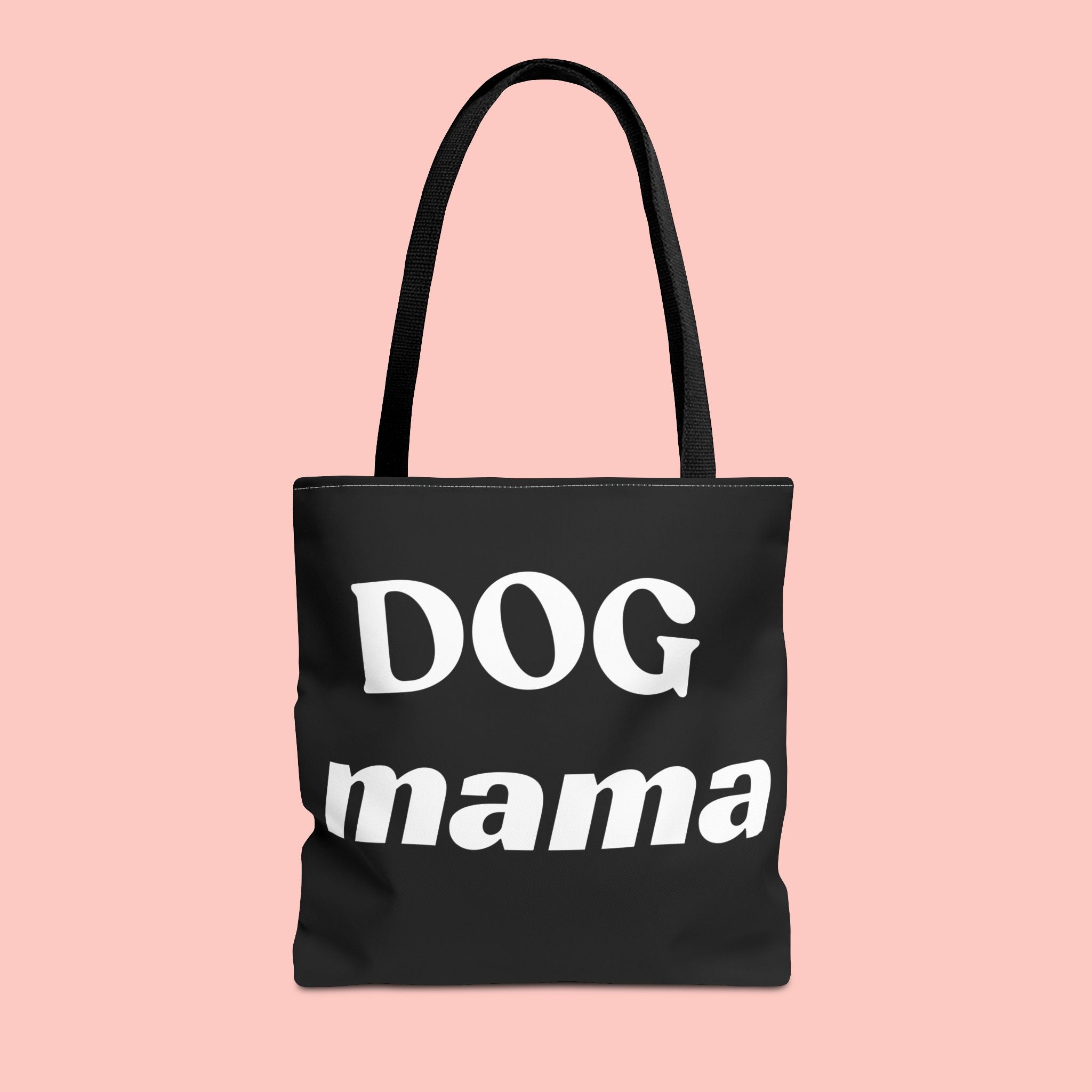Dog Mama Tote Bag — Black Canvas Pet Lover Tote