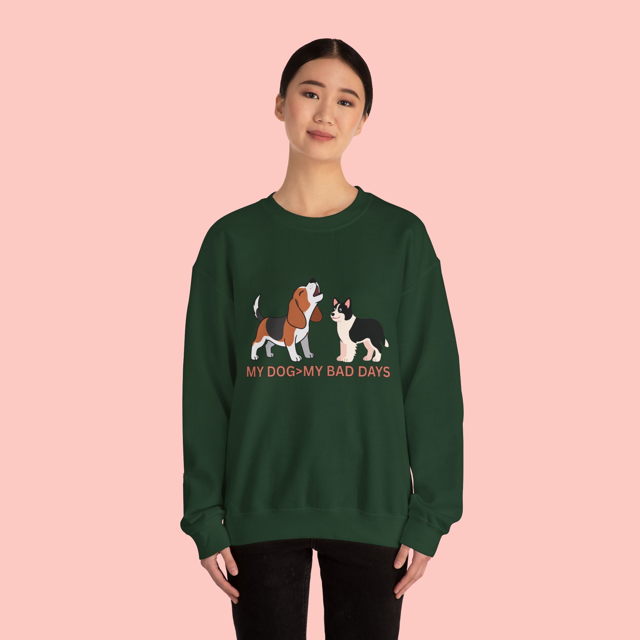 My Dog My Bad Days Sweatshirt – Cute Beagle & Corgi Crewneck for Dog Lovers