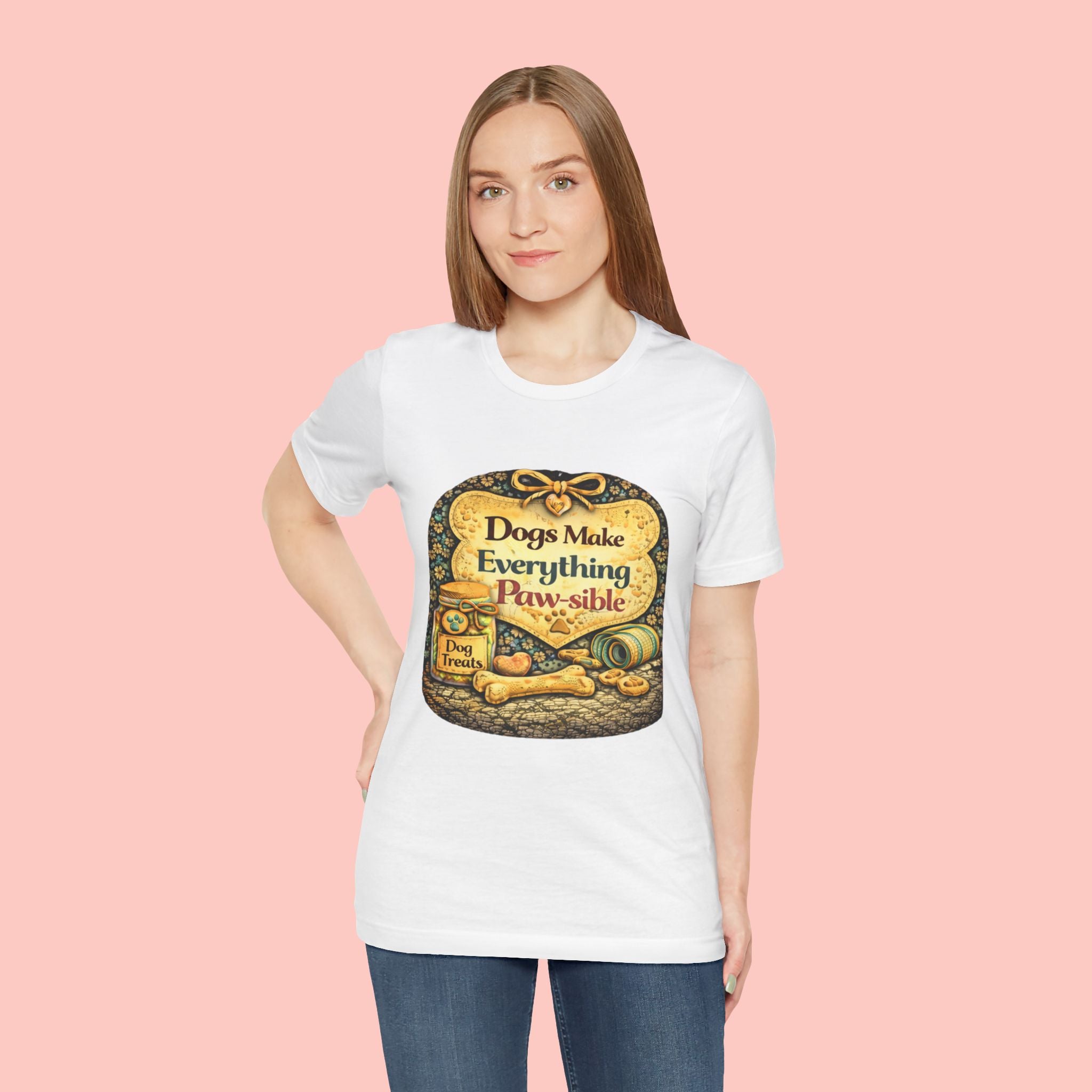 Dog Lover T‑Shirt – "Dogs Make Everything Paw‑sible" Vintage Pet Rescue Tee