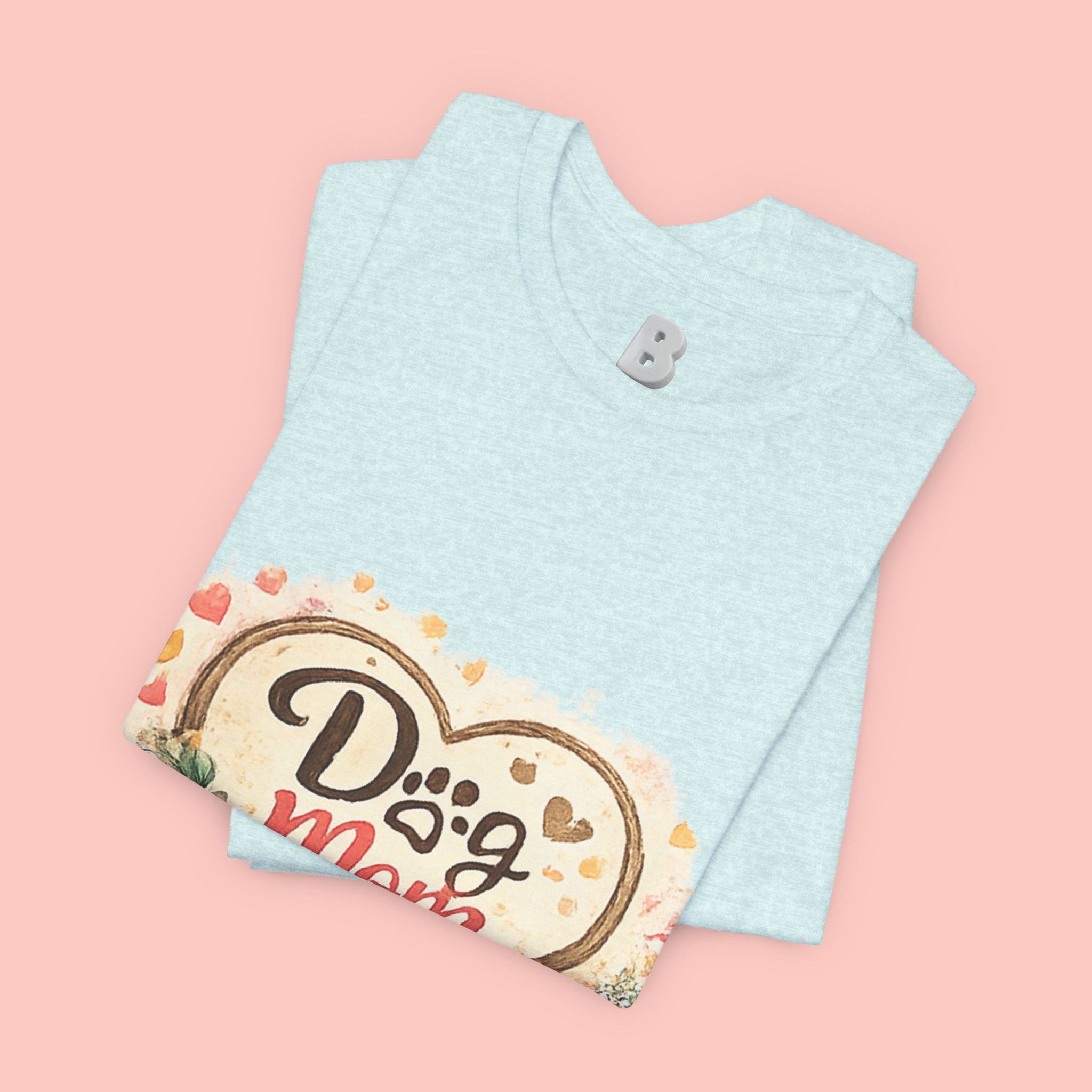 Dog Mom T-Shirt – Floral Paw Heart Graphic Tee