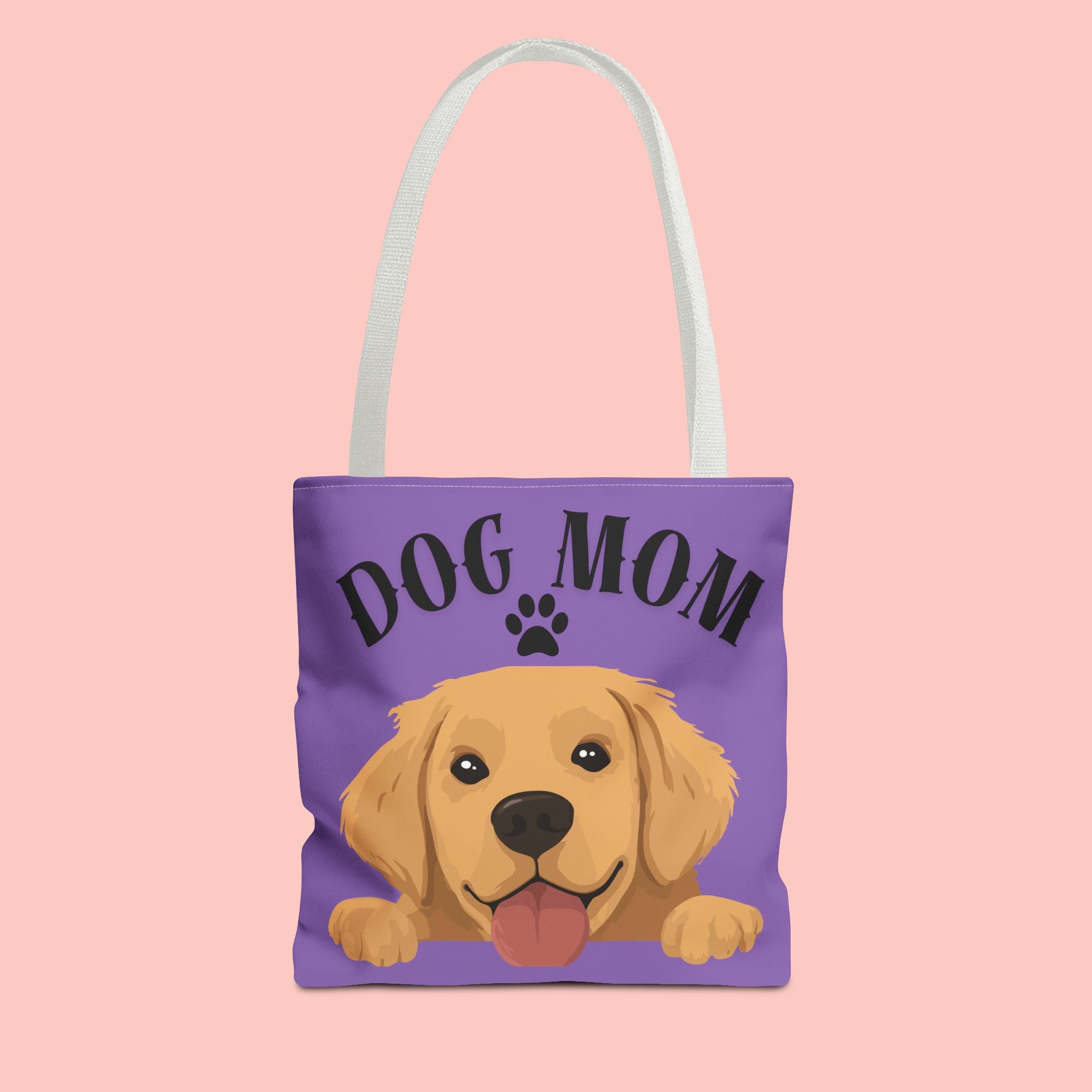 Dog Mom Tote Bag — Cute Golden Retriever Paw Print All-Over-Print Tote
