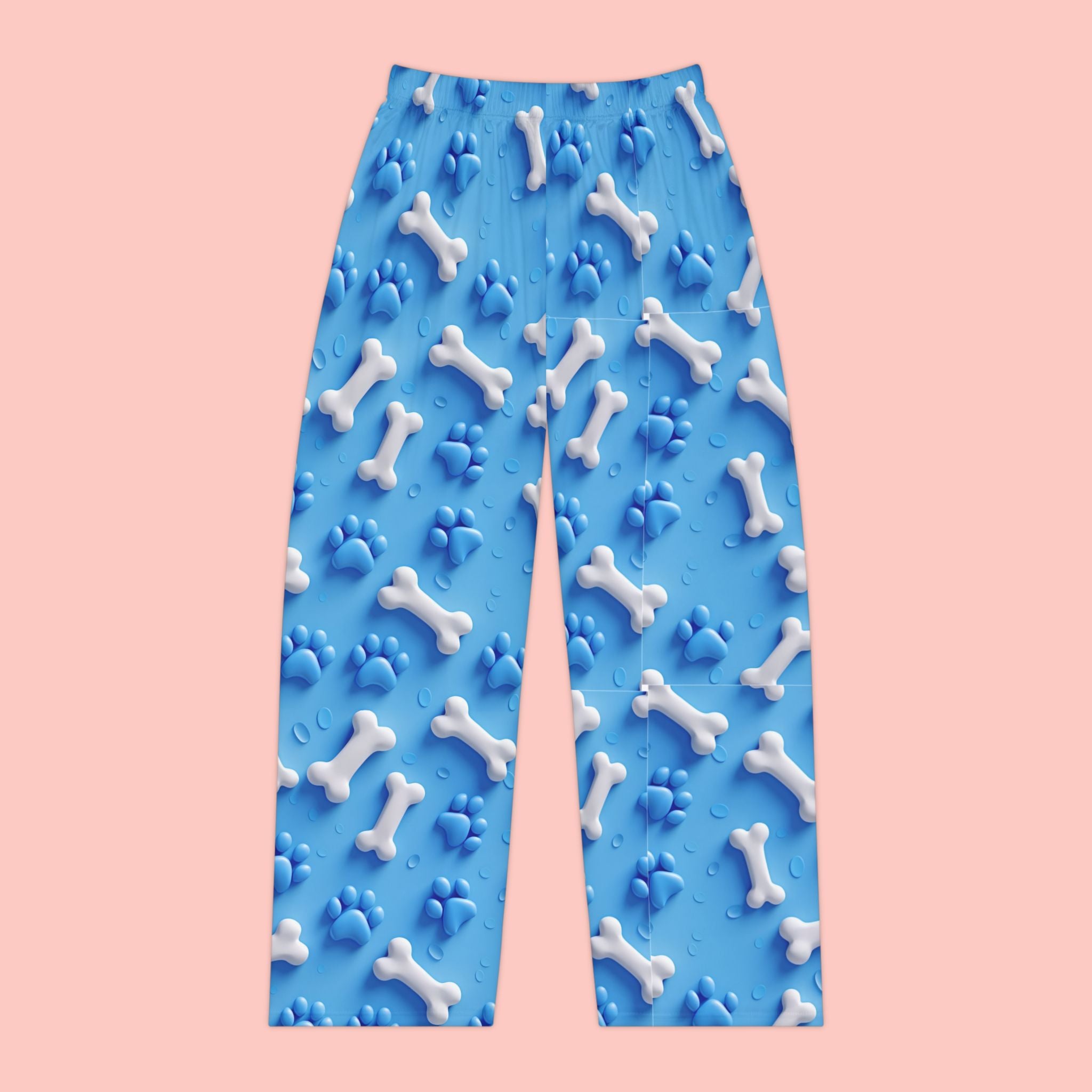 Women's Pajama Pants - Blue Dog Bones & Paw Print All-Over Print