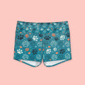 Paw Print Yoga Shorts — Women's Teal Pet Lover Activewear
