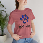 Dog Mom T-Shirt – Blue Paw Graphic "Dog Mom: It's Not a Hobby, It's a Lifestyle"